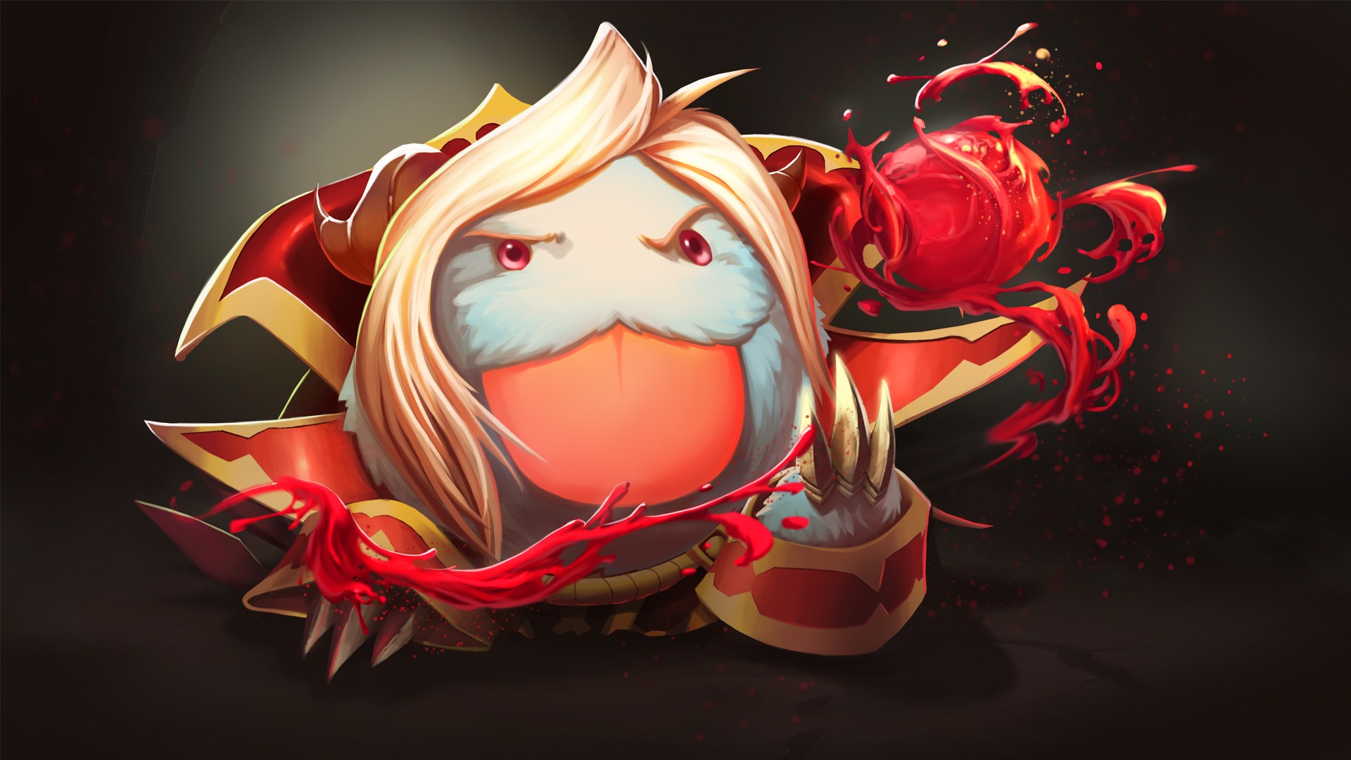 General 1920x1080 League of Legends Vladimir (League of Legends) Poro (League of Legends) video game characters digital art video games PC gaming tongue out video game art tongues simple background claws horns looking at viewer