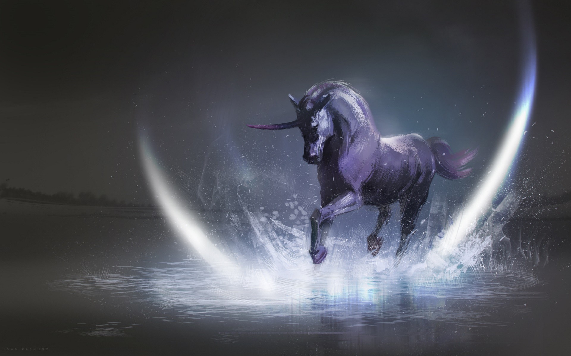 General 1920x1200 artwork fantasy art unicorns horse animals digital art watermarked