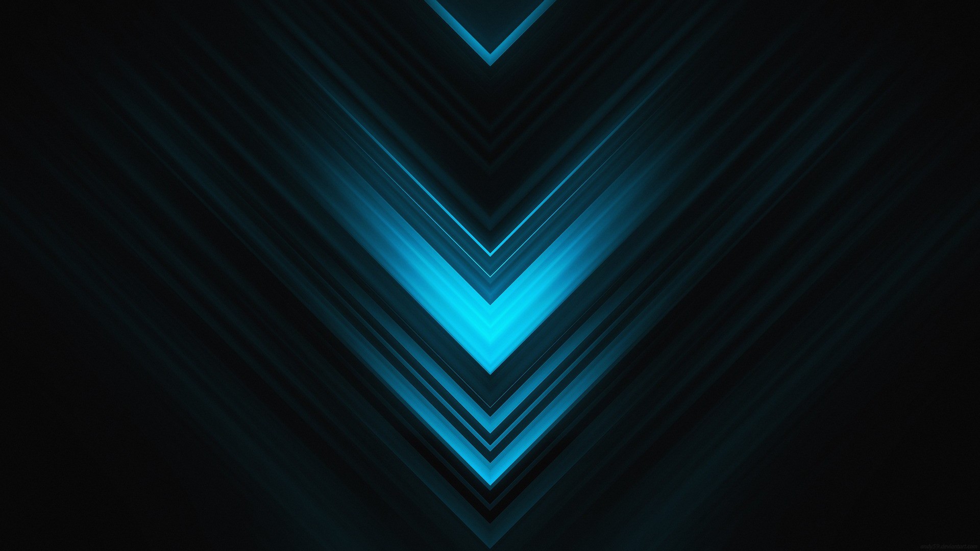 General 1920x1080 digital art lines abstract dark cyan blue
