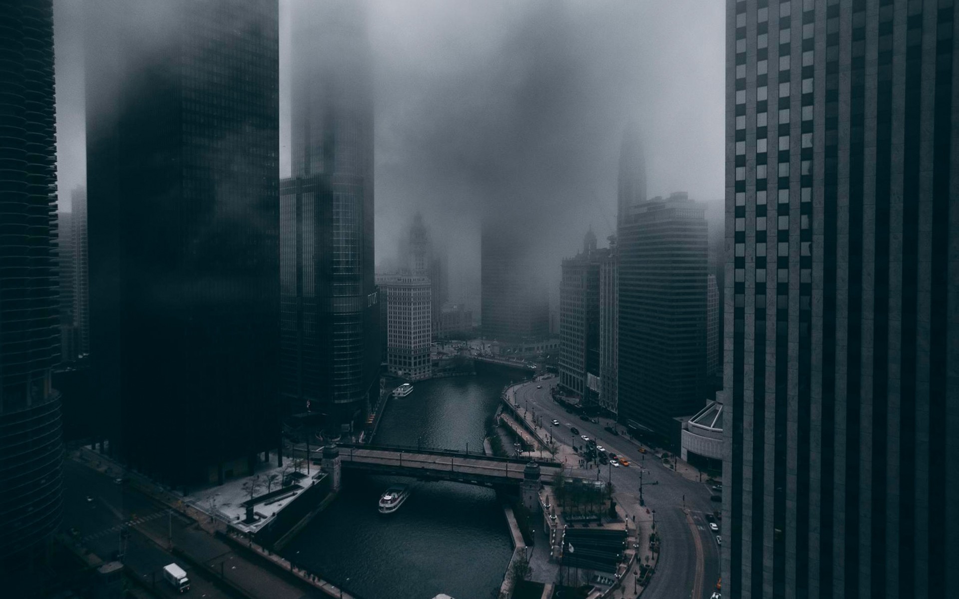 General 1920x1200 city skyscraper mist skyline Chicago USA