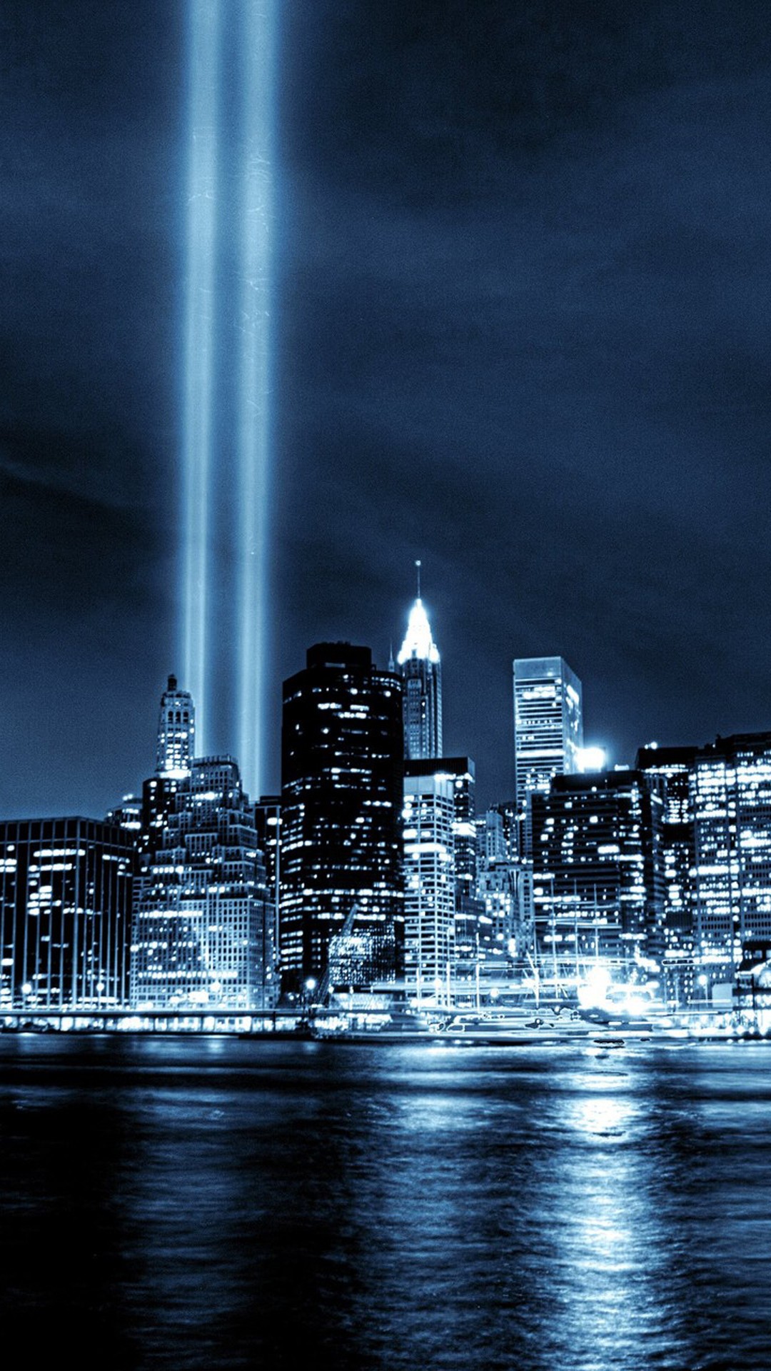 General 1080x1920 night monochrome city lights New York City USA skyline dark cityscape