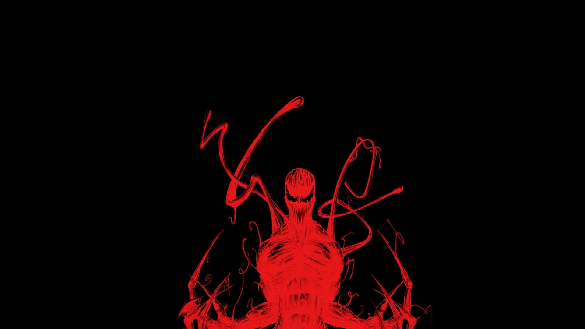 General 1920x1080 Carnage Spider-Man artwork red simple background black background