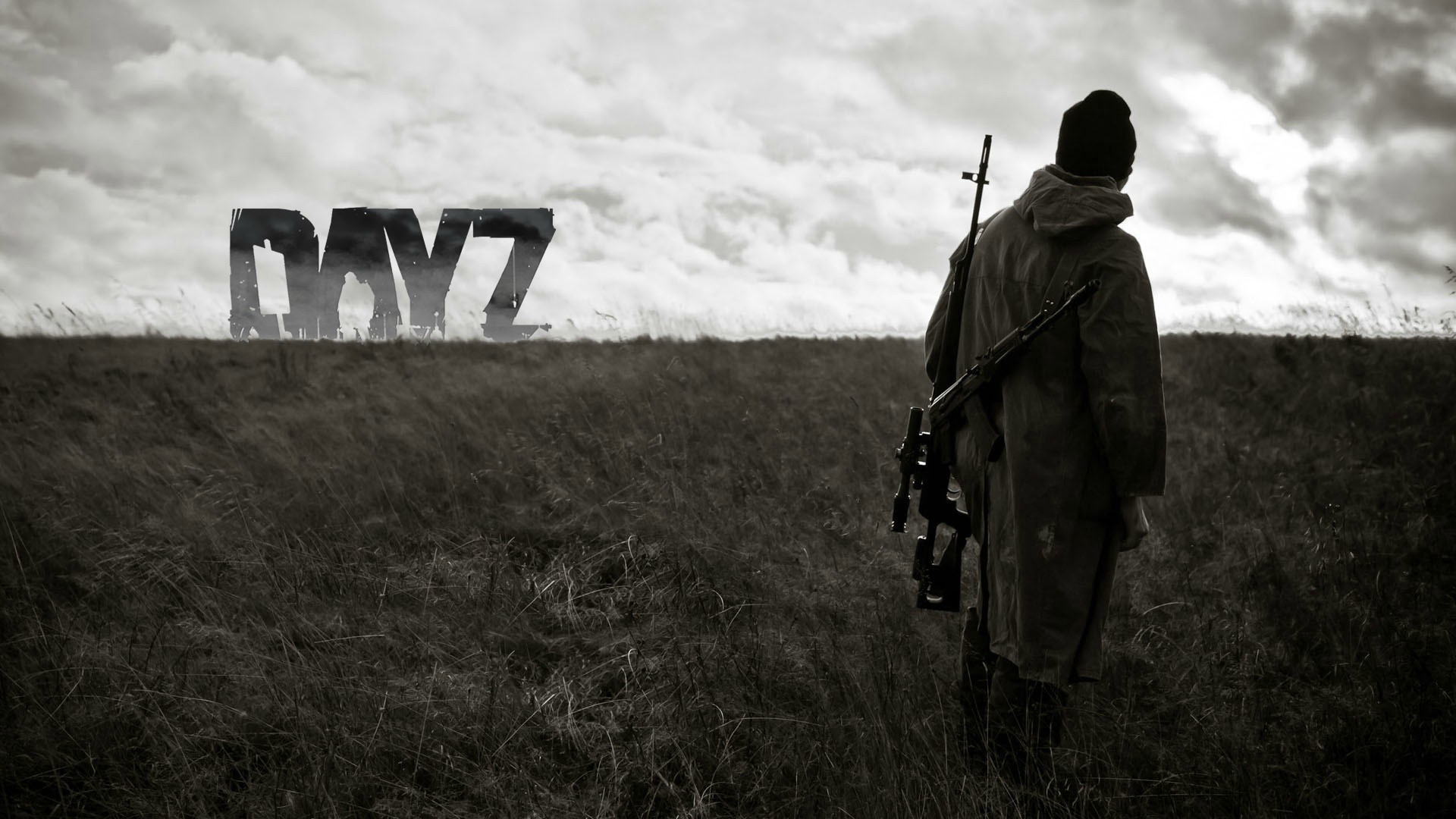 General 1920x1080 video games DayZ gun hat Dragunov weapon rifles men alone standing men outdoors sky field sniper rifle assault rifle