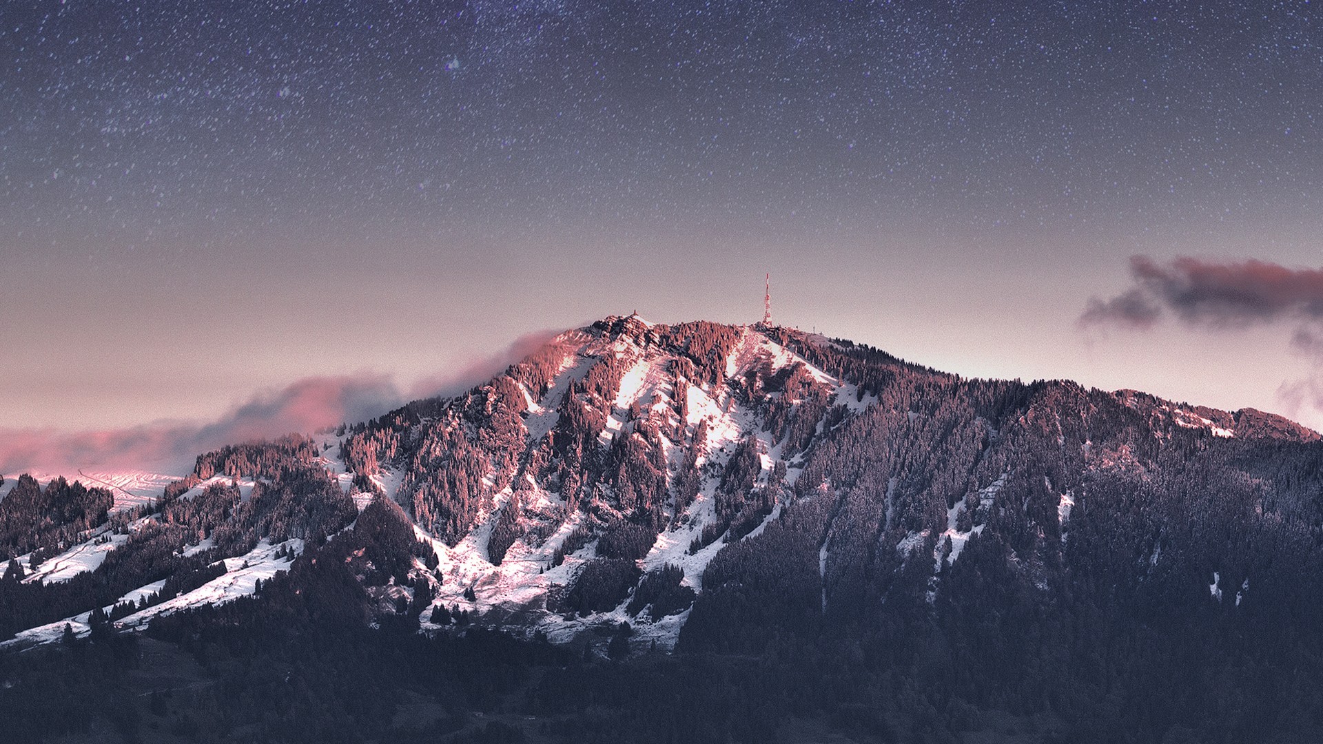 General 1920x1080 nature landscape mountains night low saturation