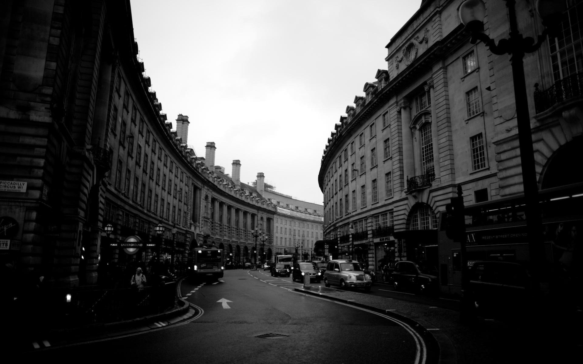 General 1920x1200 cityscape city street monochrome London England UK