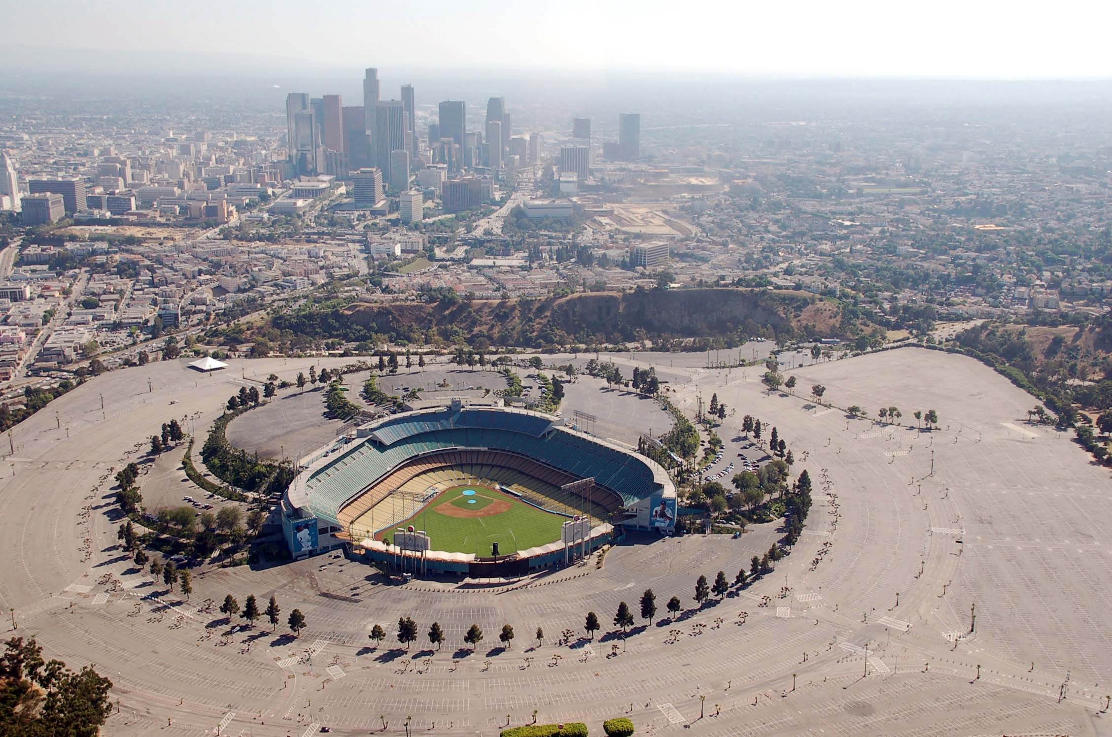 General 2256x1496 baseball Los Angeles Los Angeles Dodgers stadium USA aerial view cityscape