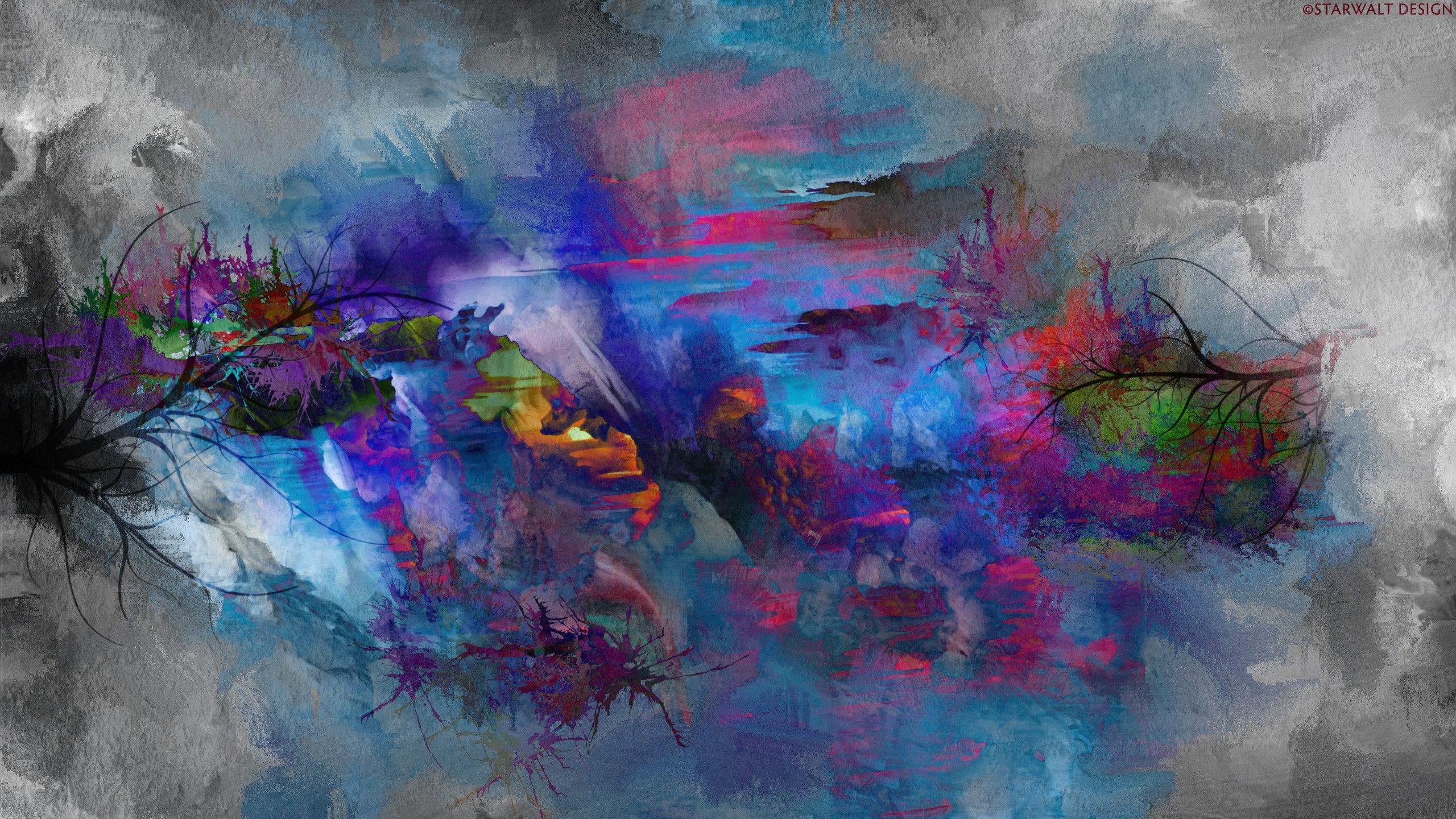 General 2560x1440 painting abstract colorful artwork