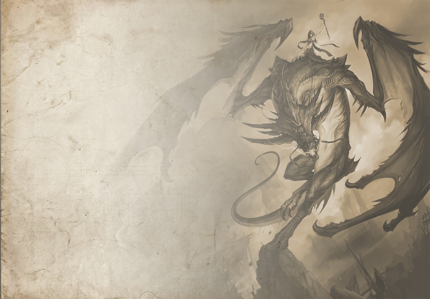 General 1800x1250 artwork drawing dragon fantasy art Dragon Age: Origins video games PC gaming Wyvern creature RPG
