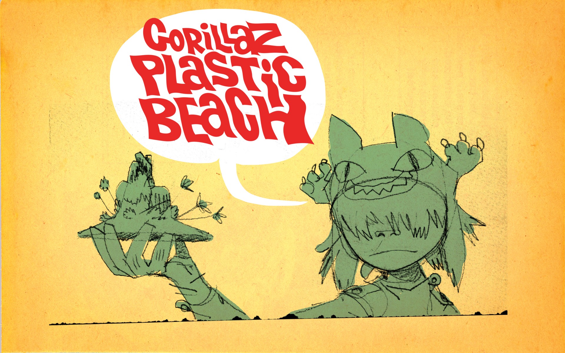 General 1920x1200 Plastic Beach Gorillaz artwork music band