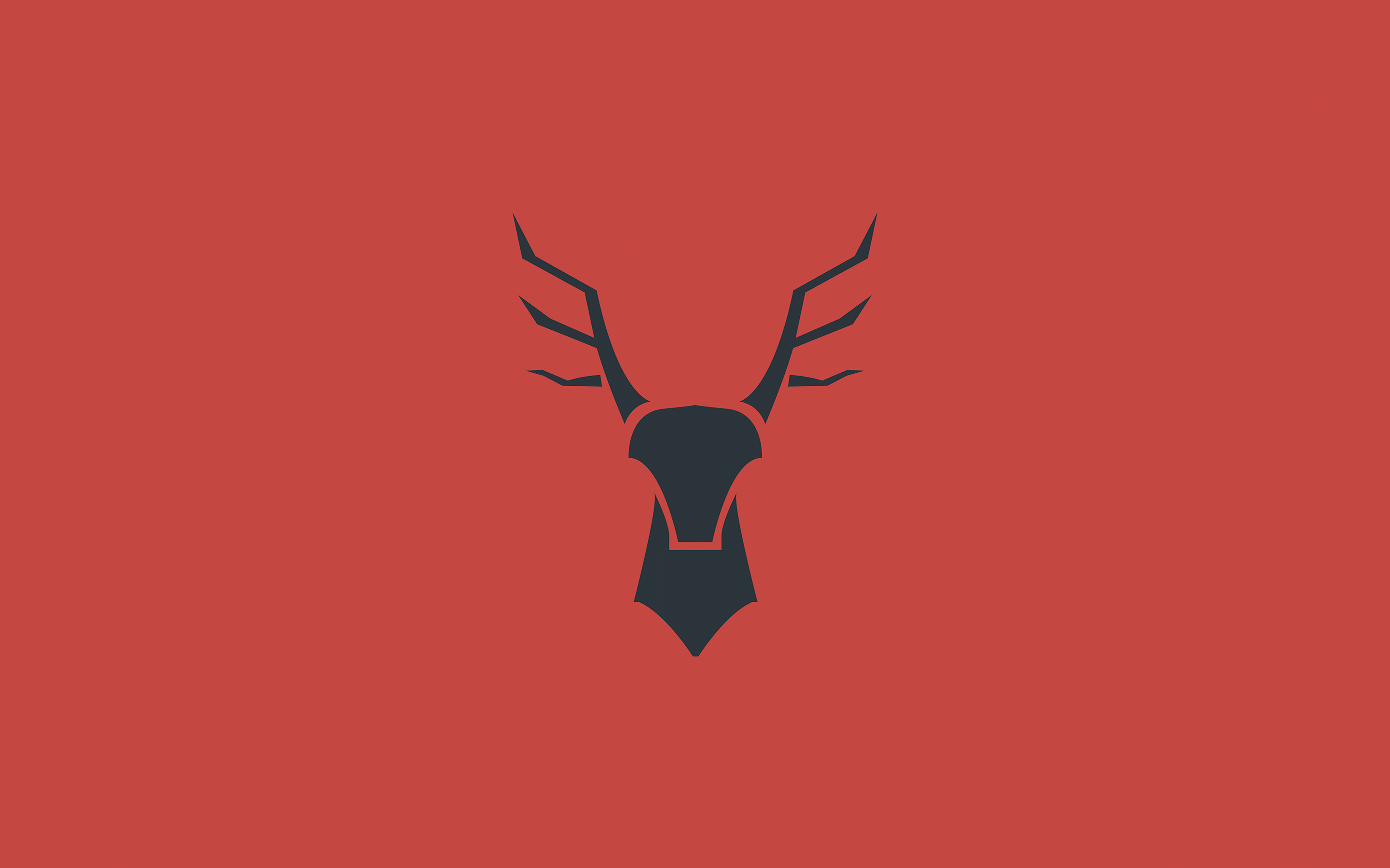 General 2880x1800 deer animals abstract red background simple background mammals minimalism