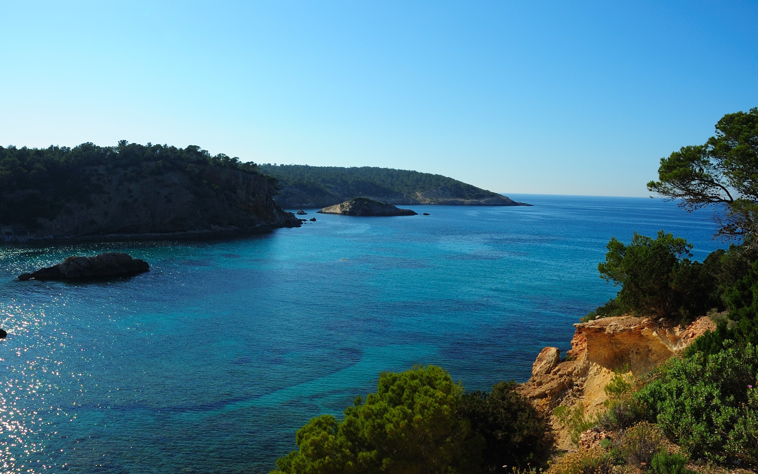 General 2560x1600 landscape nature Ibiza island sea coast bay