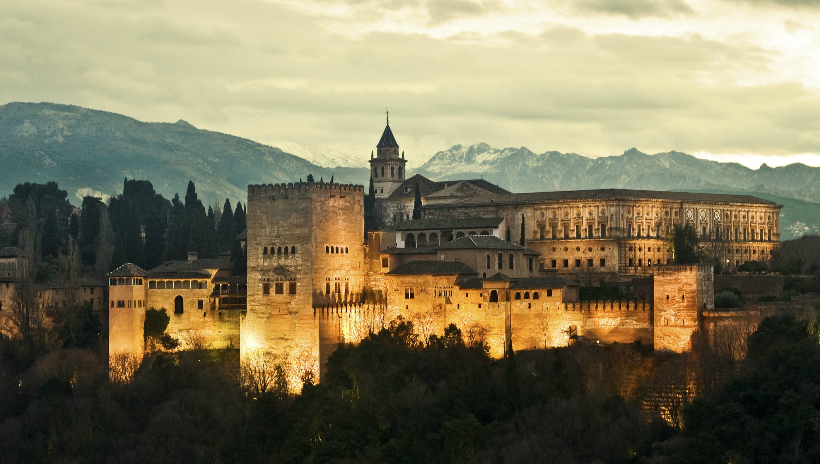 General 2800x1585 Spain fortress Granada La Alhambra Andalusia Sierra Nevada