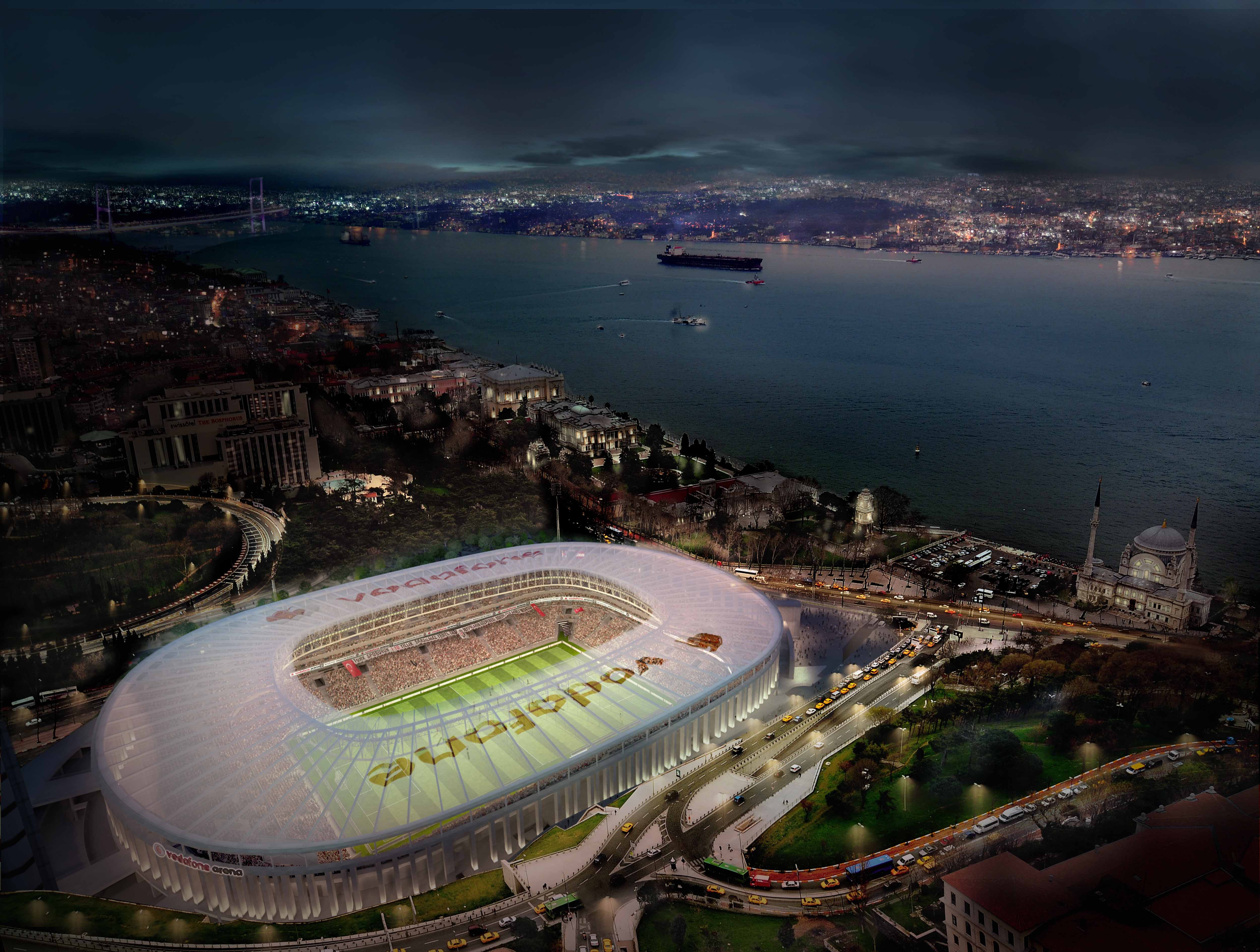 General 5000x3780 Vodafone Arena Besiktas J.K. soccer pitches soccer Istanbul stadium city cityscape