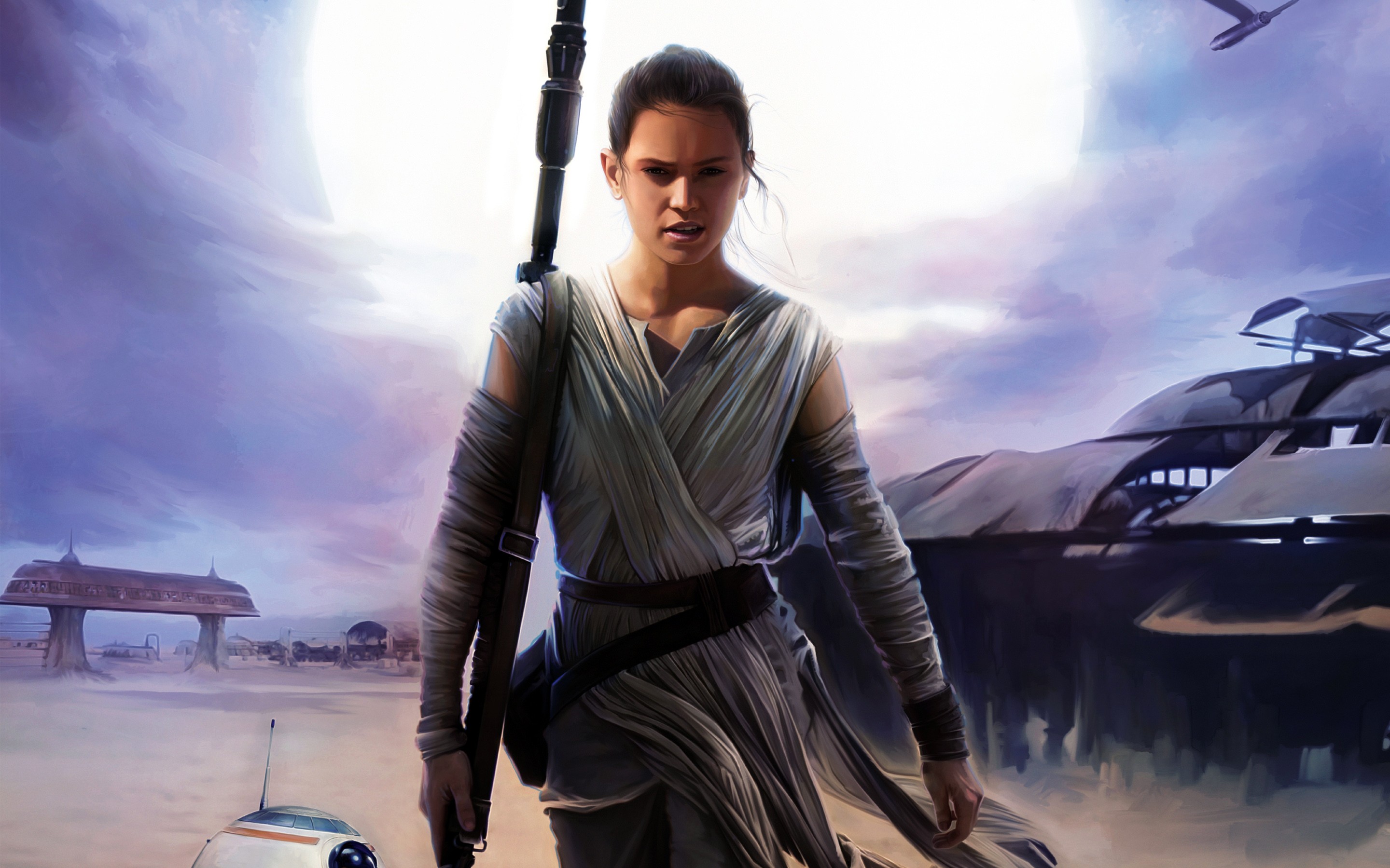 General 2880x1800 Star Wars Jedi Star Wars: The Force Awakens Daisy Ridley Star Wars Heroes movies Rey (Star Wars) science fiction science fiction women