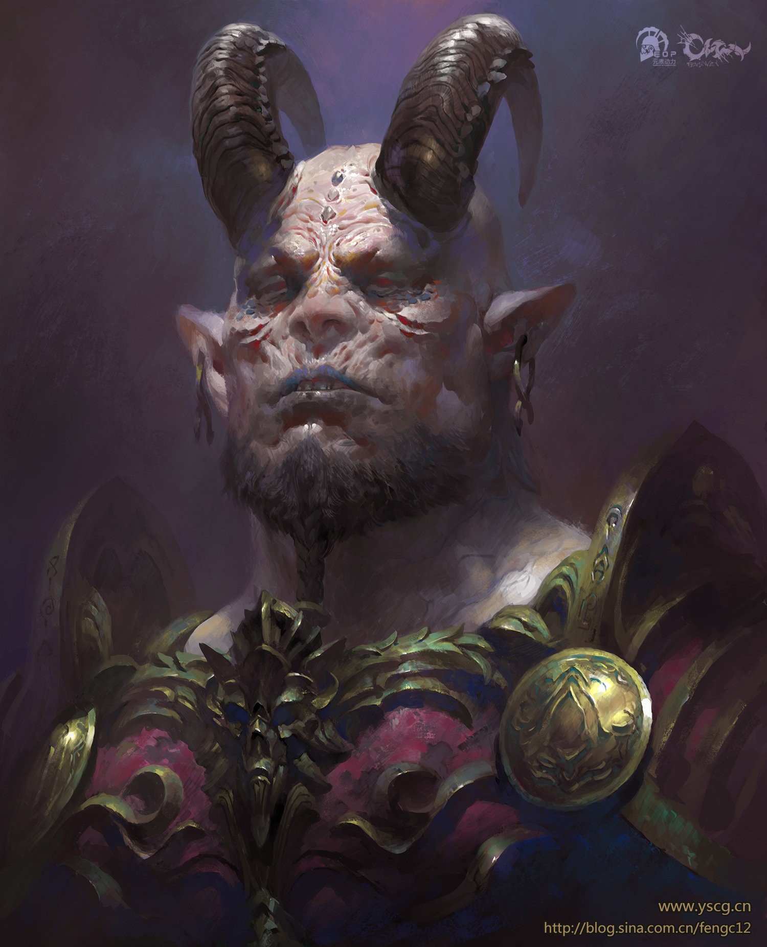 General 1500x1853 artwork digital art horns fantasy art creature pointy ears