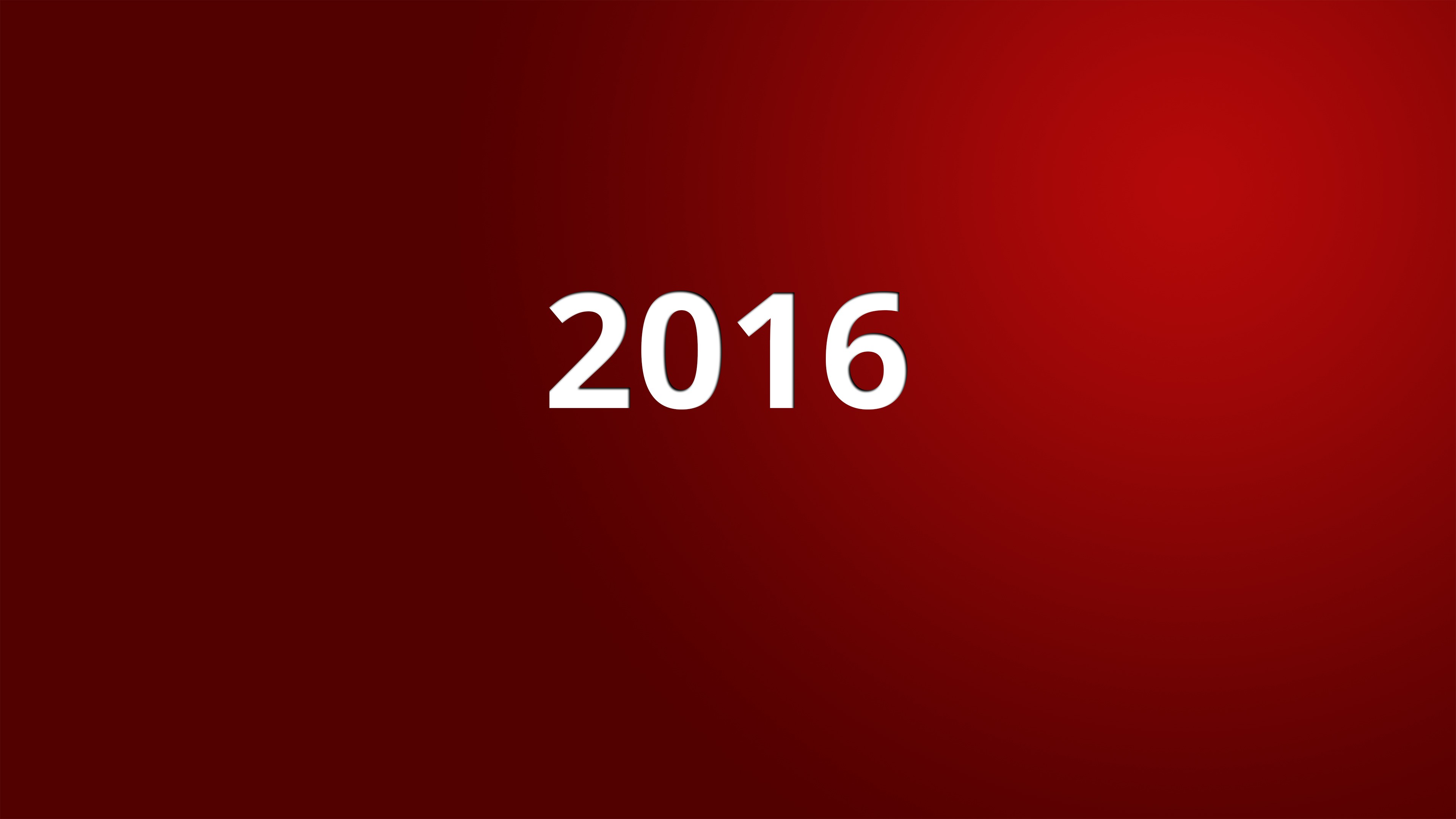 General 3840x2160 New Year minimalism 2016 (year) red background simple background numbers