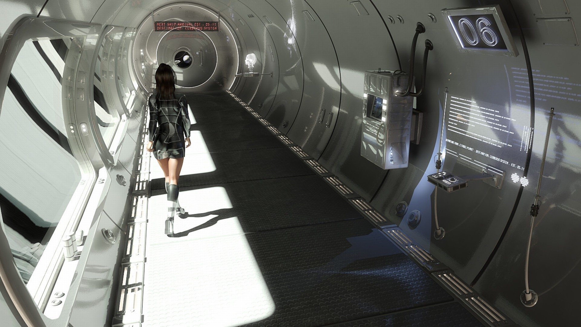 General 1920x1080 science fiction futuristic video games space station science fiction women CGI digital art