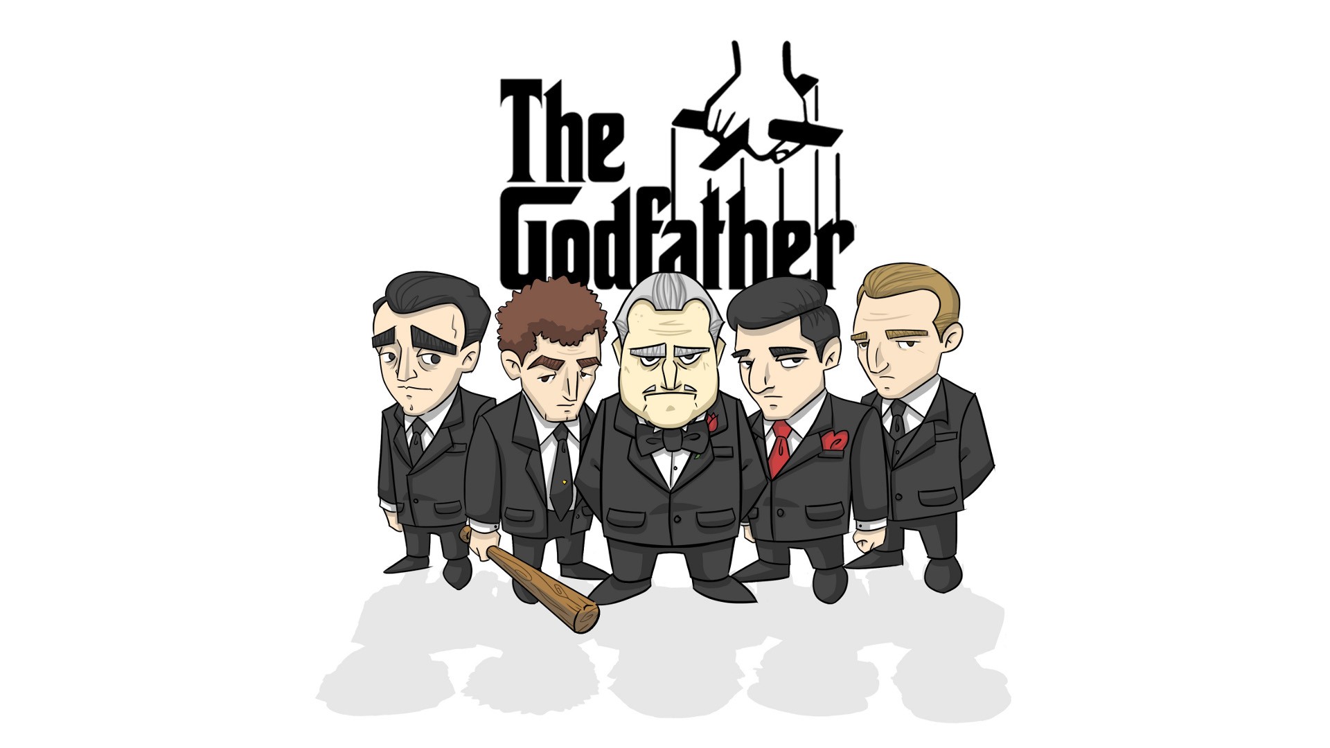 General 1920x1080 The Godfather Vito Corleone cartoon movies artwork humor simple background