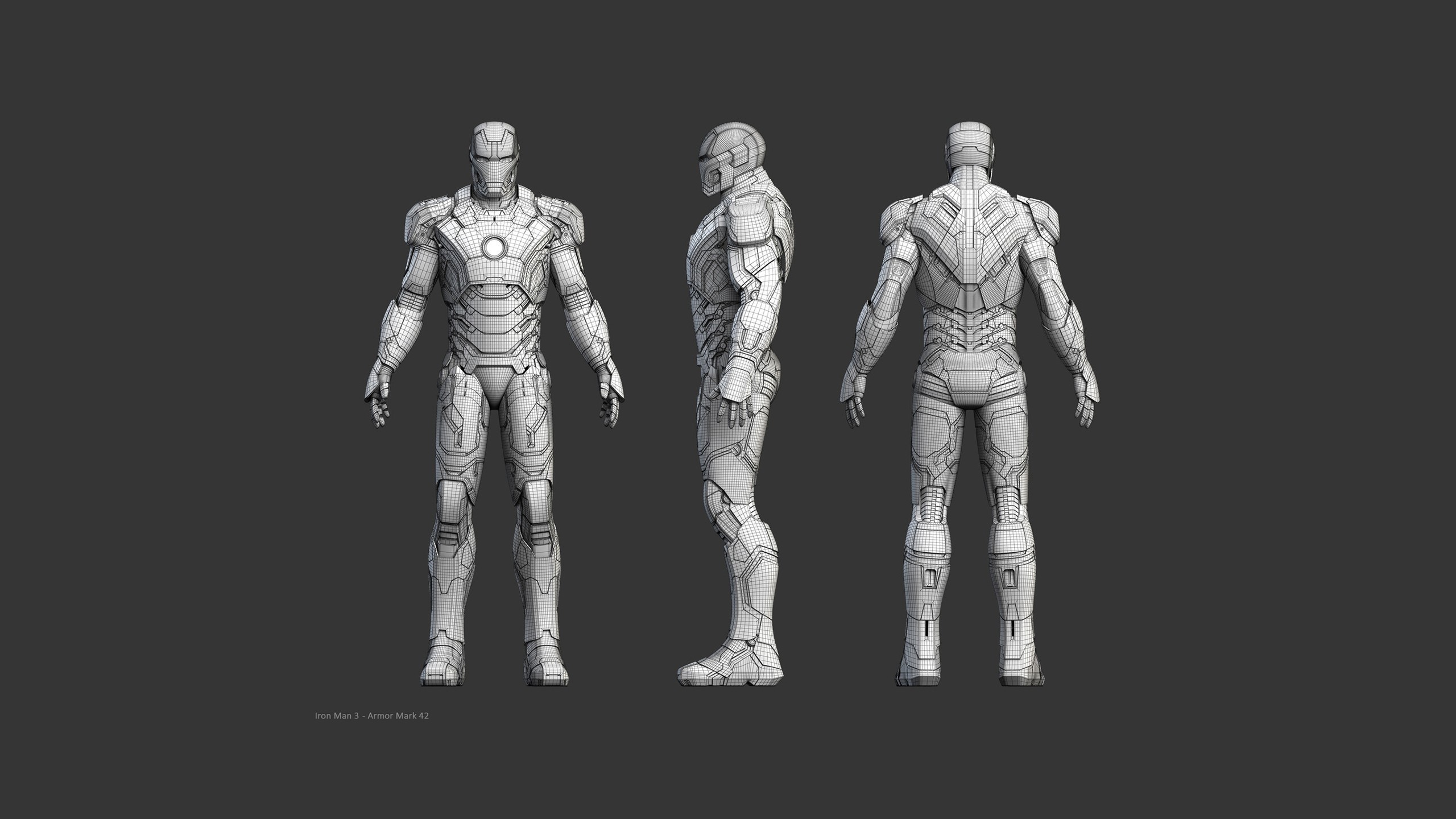 General 2560x1440 Iron Man Marvel Cinematic Universe simple background Iron Man 3 monochrome gray background