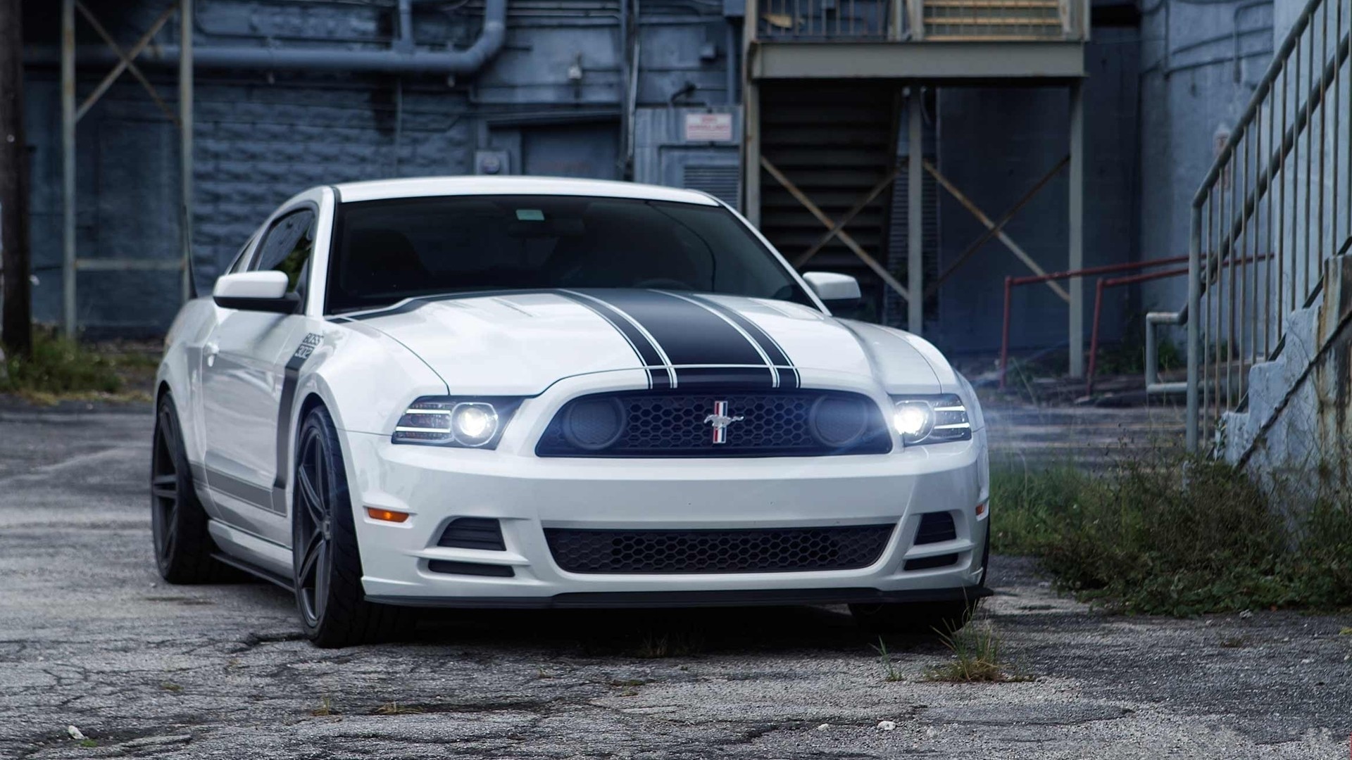 General 1920x1080 car Ford white cars vehicle Ford Mustang racing stripes muscle cars American cars
