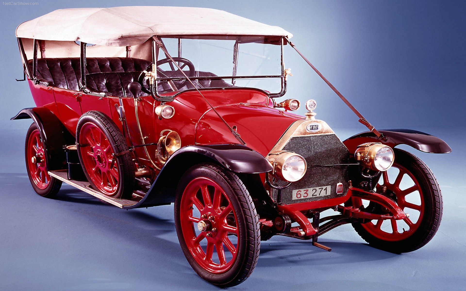 General 1920x1200 FIAT car vintage red cars vehicle red oldtimers numbers