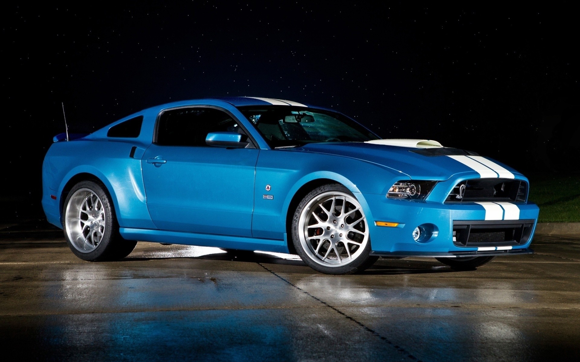 General 1920x1200 car Ford Mustang blue cars Ford vehicle Ford Mustang S-197 II racing stripes muscle cars American cars