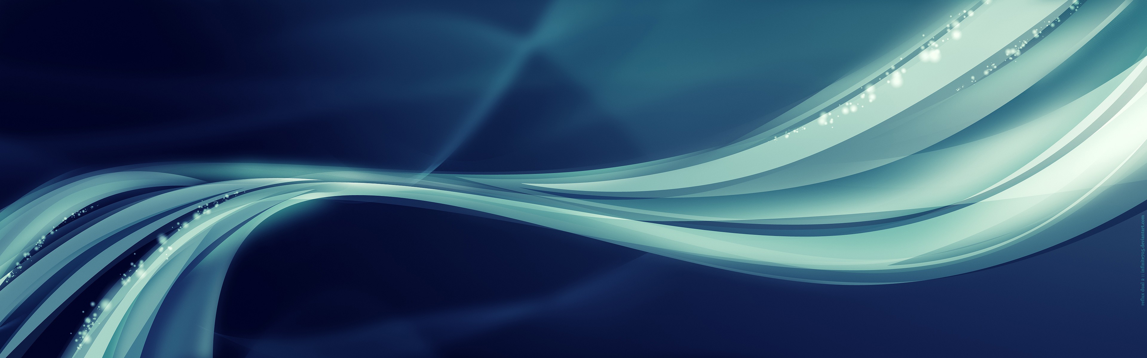 General 3840x1200 minimalism digital art blue background waveforms shapes blue