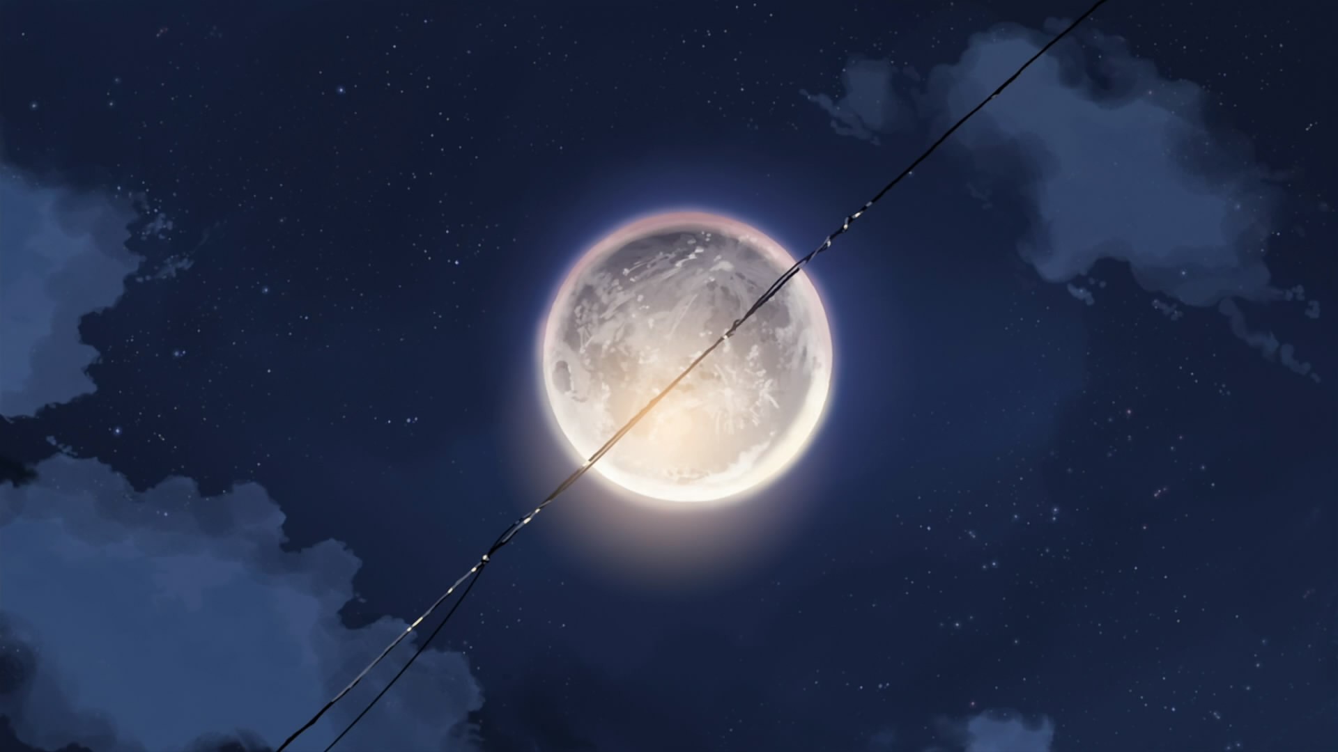 Anime 1920x1080 Moon anime Powerlevel sky