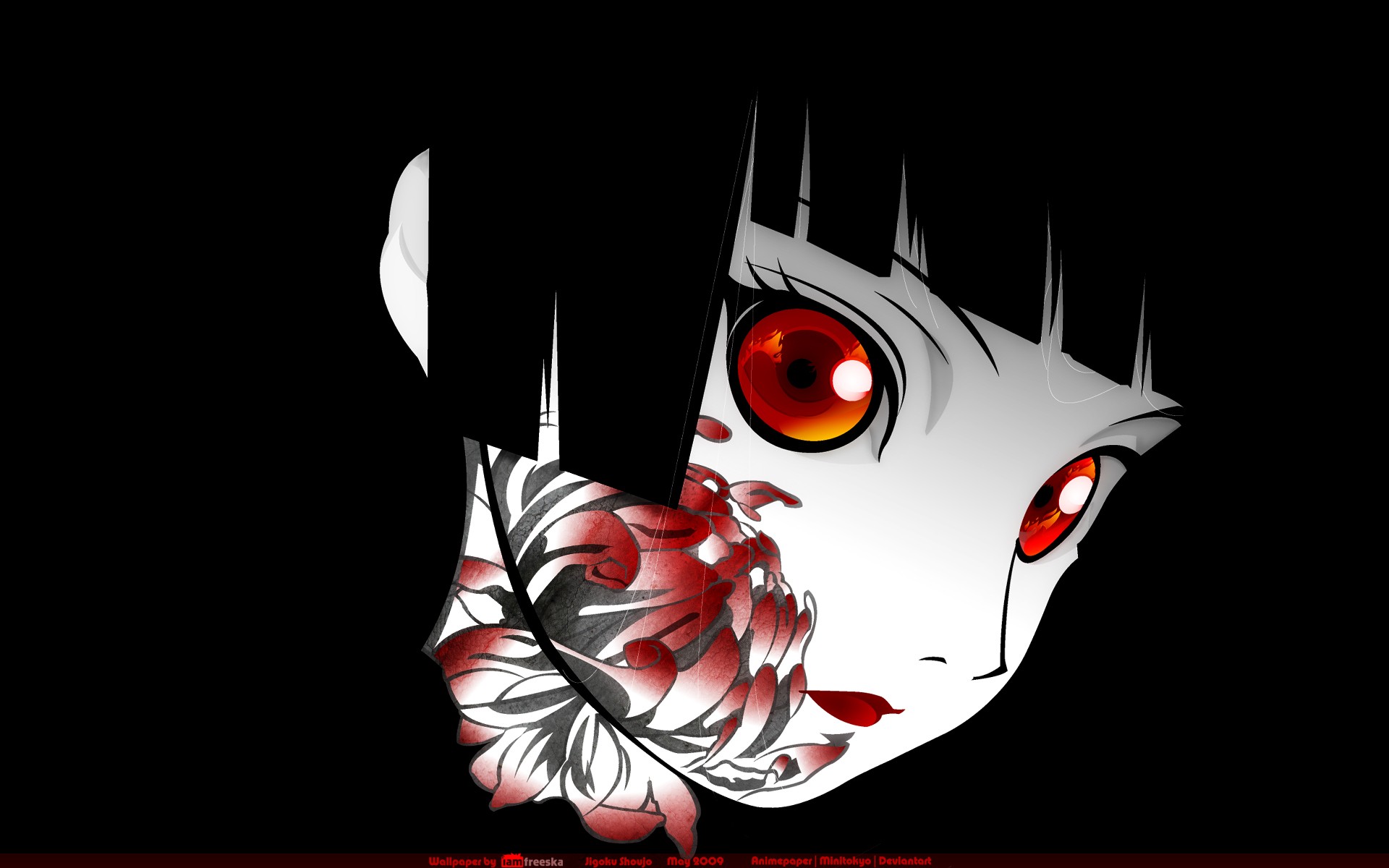 Anime 1920x1200 Jigoku Shoujo anime red eyes
