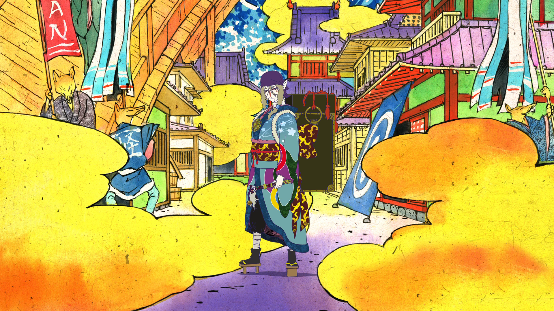 Anime 1920x1080 anime colorful Mononoke fantasy art fantasy city