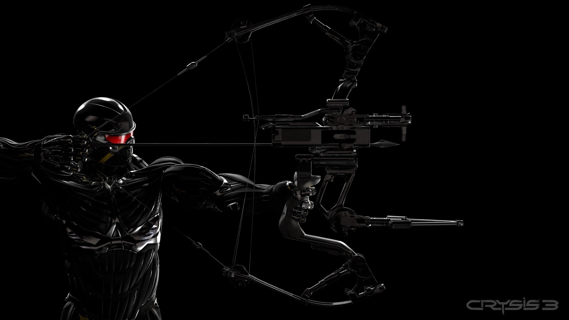 General 1920x1080 Crysis Crysis 3 video games bow weapon simple background black background Crytek Electronic Arts first-person shooter