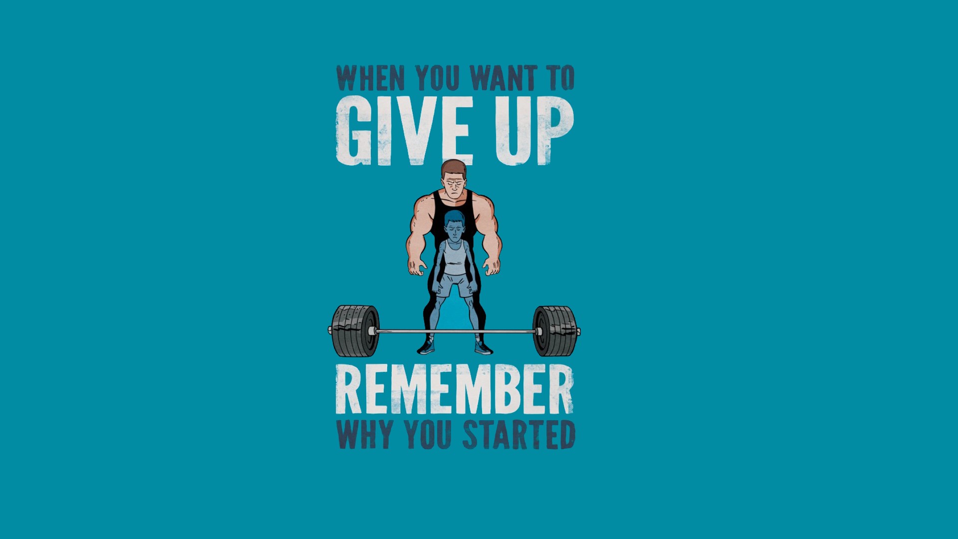 General 1920x1080 motivational working out sport minimalism blue background simple background cyan weightlifting typography