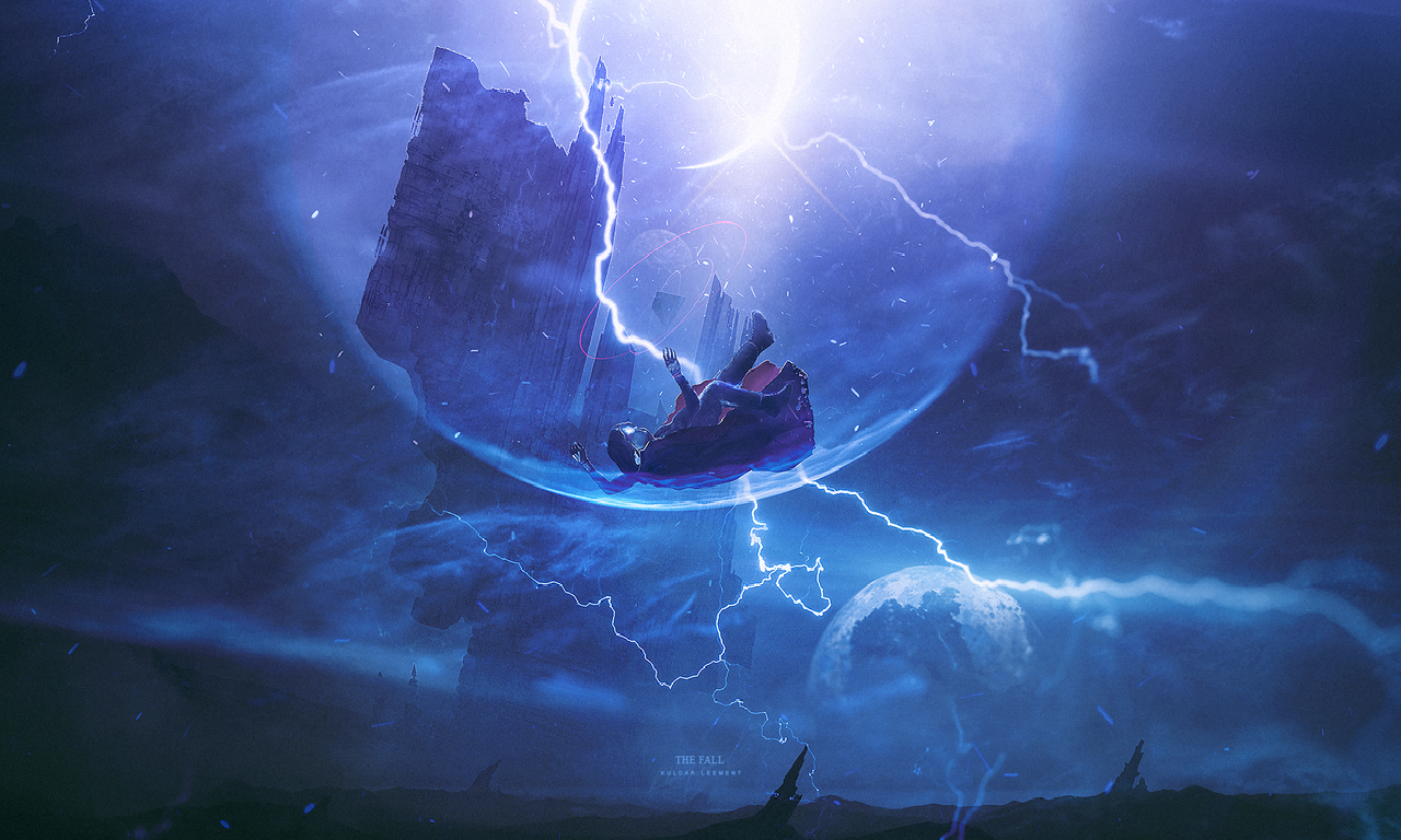 General 1280x768 space falling storm fantasy art DeviantArt lightning sky