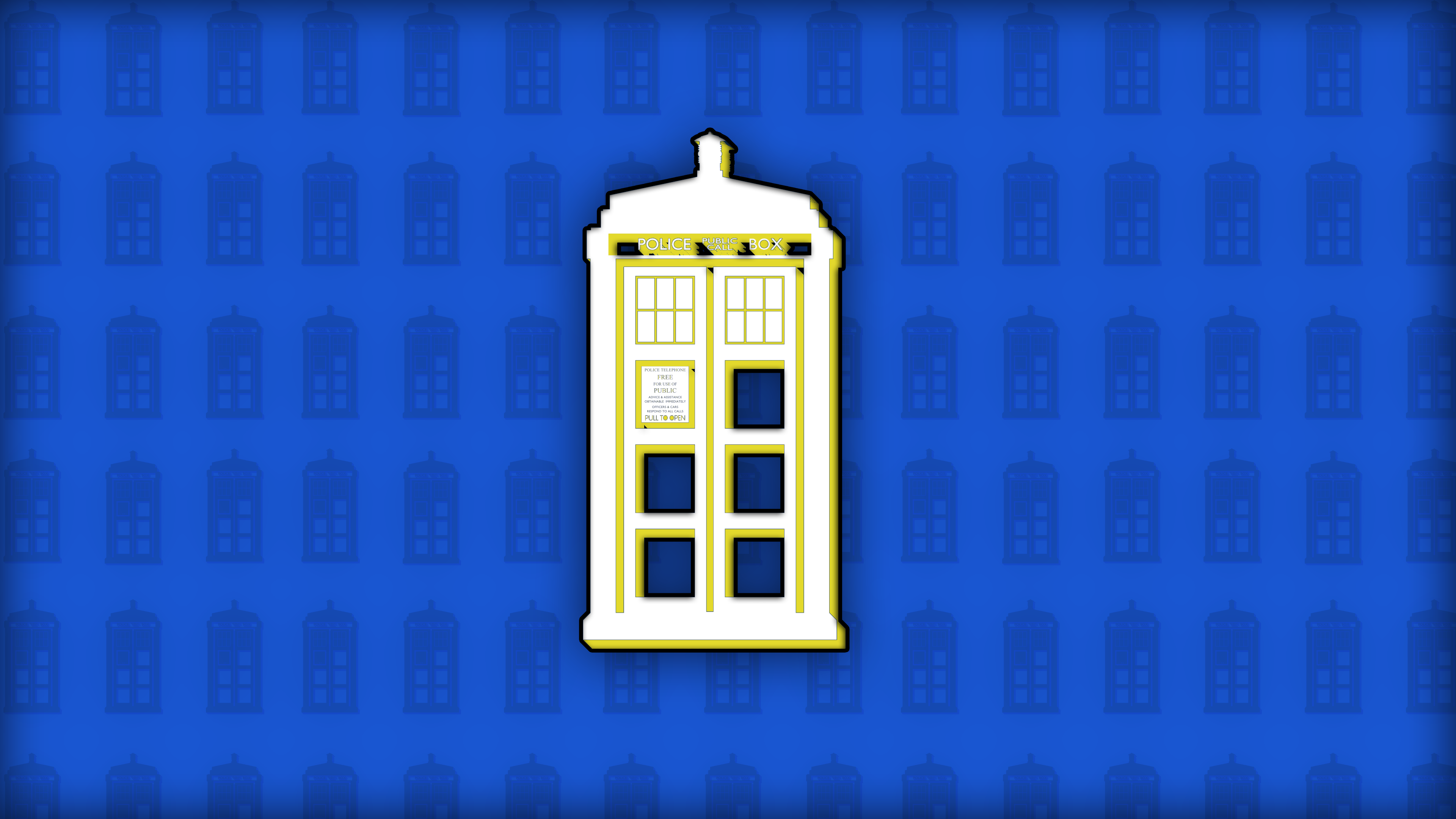 General 3840x2160 Doctor Who TARDIS TV series science fiction blue background digital art
