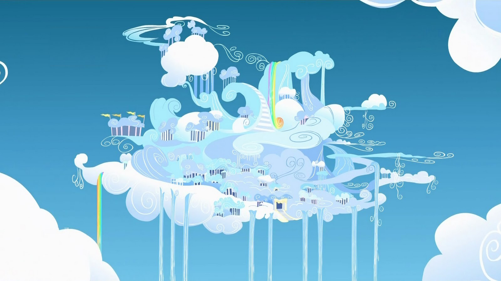 General 1600x900 My Little Pony sky clouds blue background