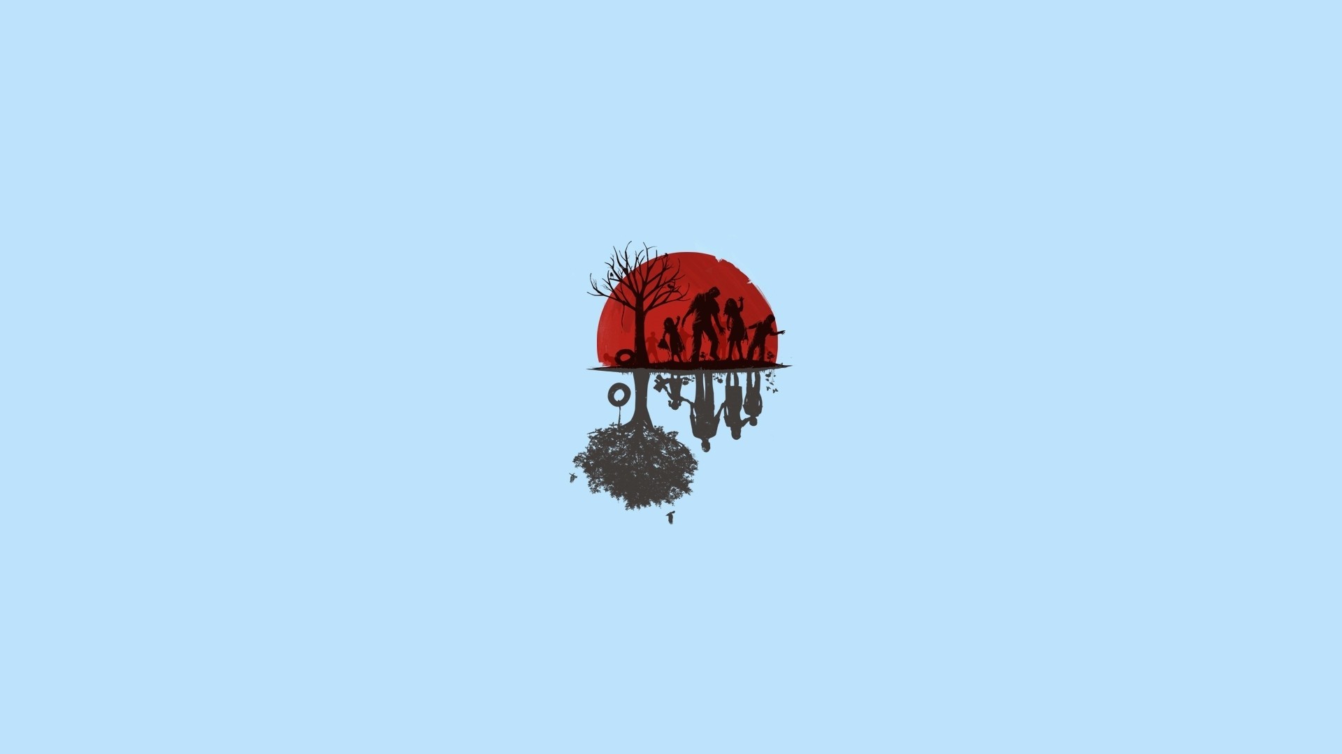 General 1920x1080 undead artwork upside down simple background horror zombies