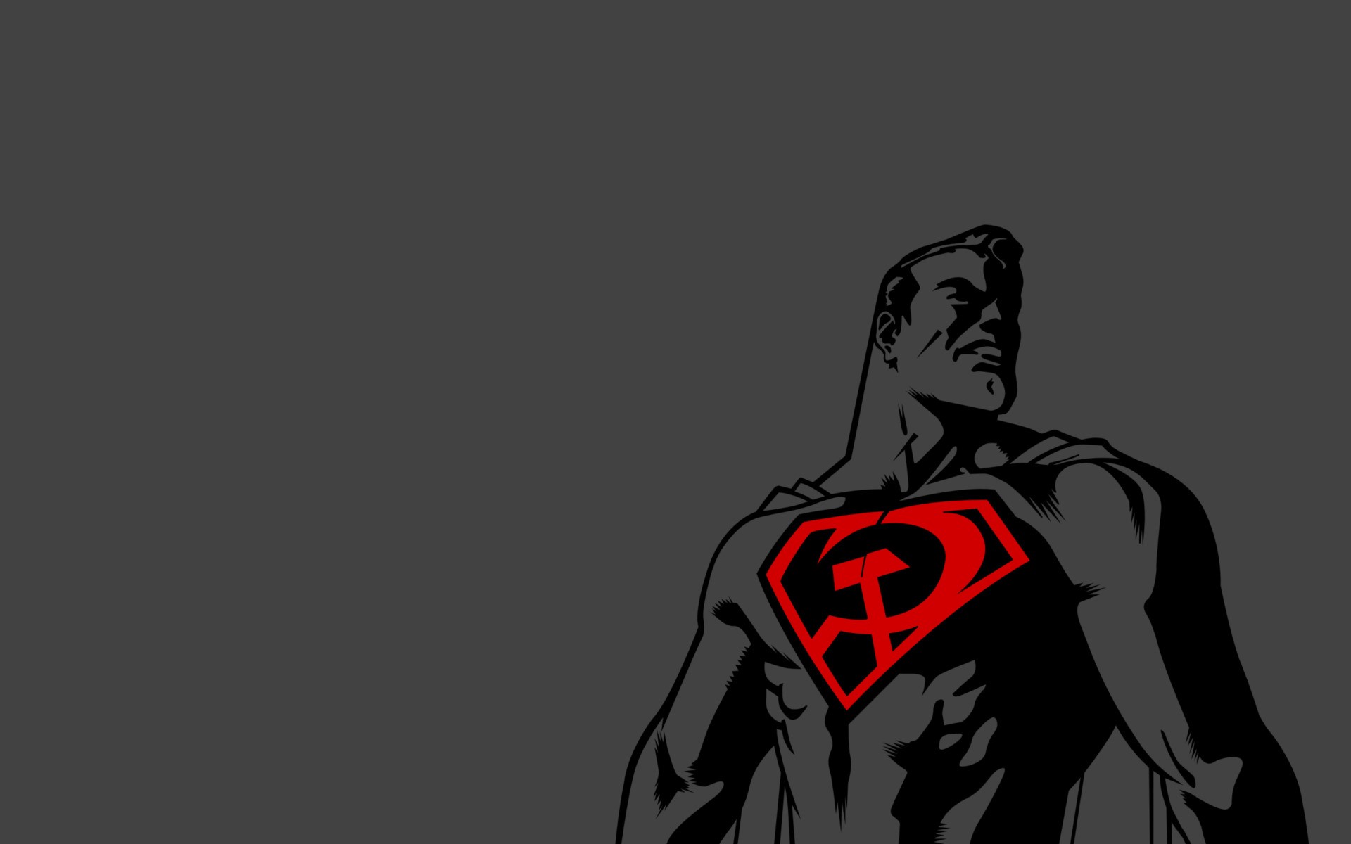 General 1920x1200 Superman communism simple background comics comic art gray background superhero selective coloring humor