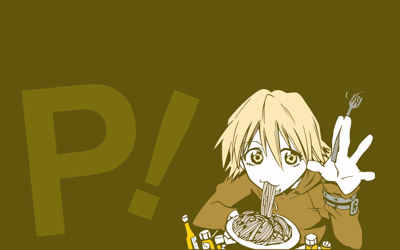 Anime 1280x800 anime FLCL Haruka noodles food eating simple background