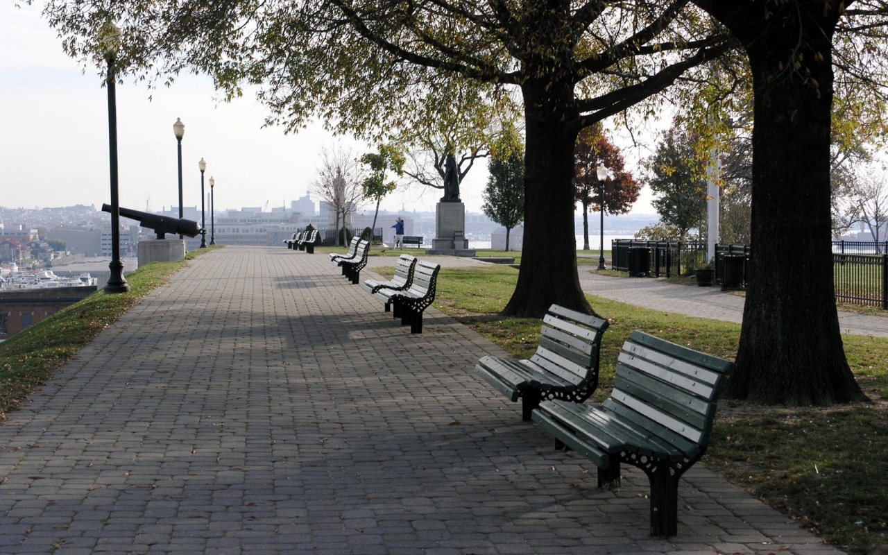 General 1280x800 bench city trees urban outdoors