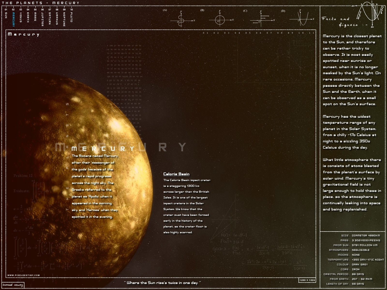 General 1600x1200 infographics planet Mercury Solar System