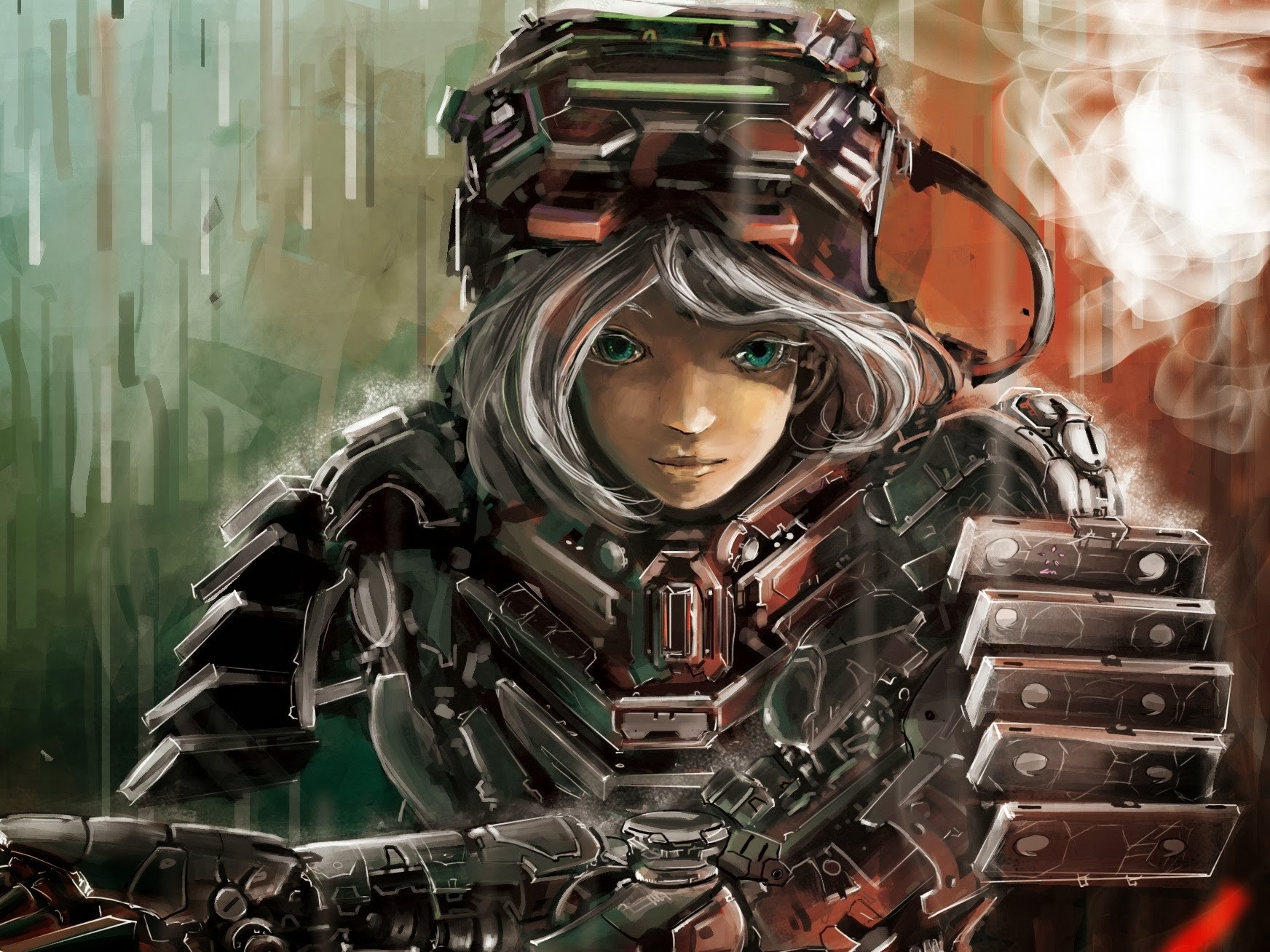 General 1744x1308 science fiction anime girls anime artwork armor futuristic science fiction women