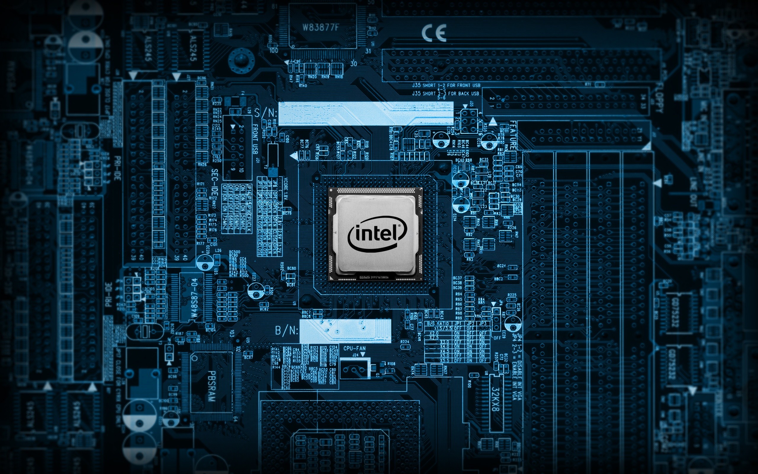 General 2560x1600 computer circuitry Intel motherboards electronics logo digital art