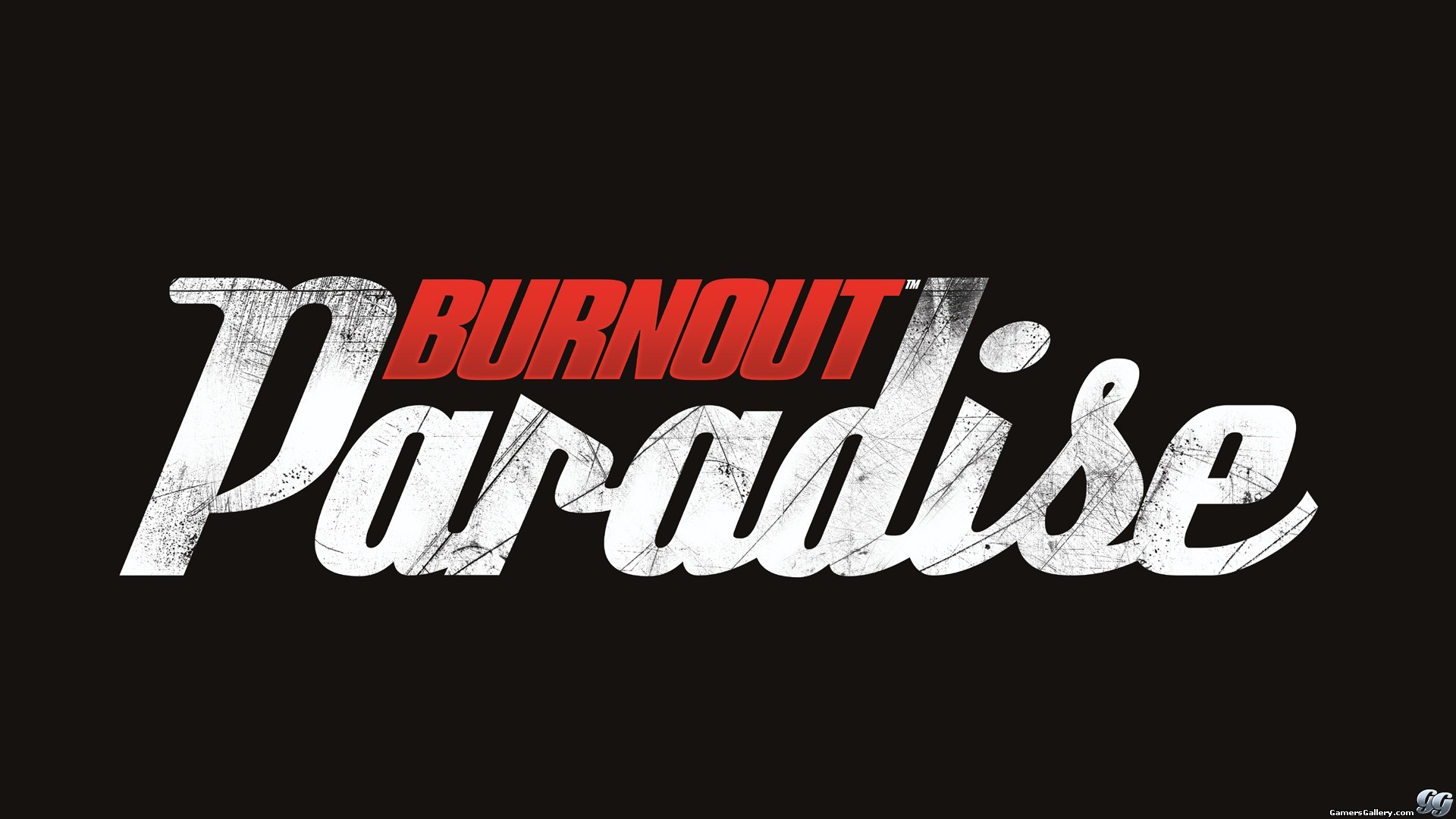 General 1920x1080 typography video games Burnout Paradise red logo simple background black background Criterion Games