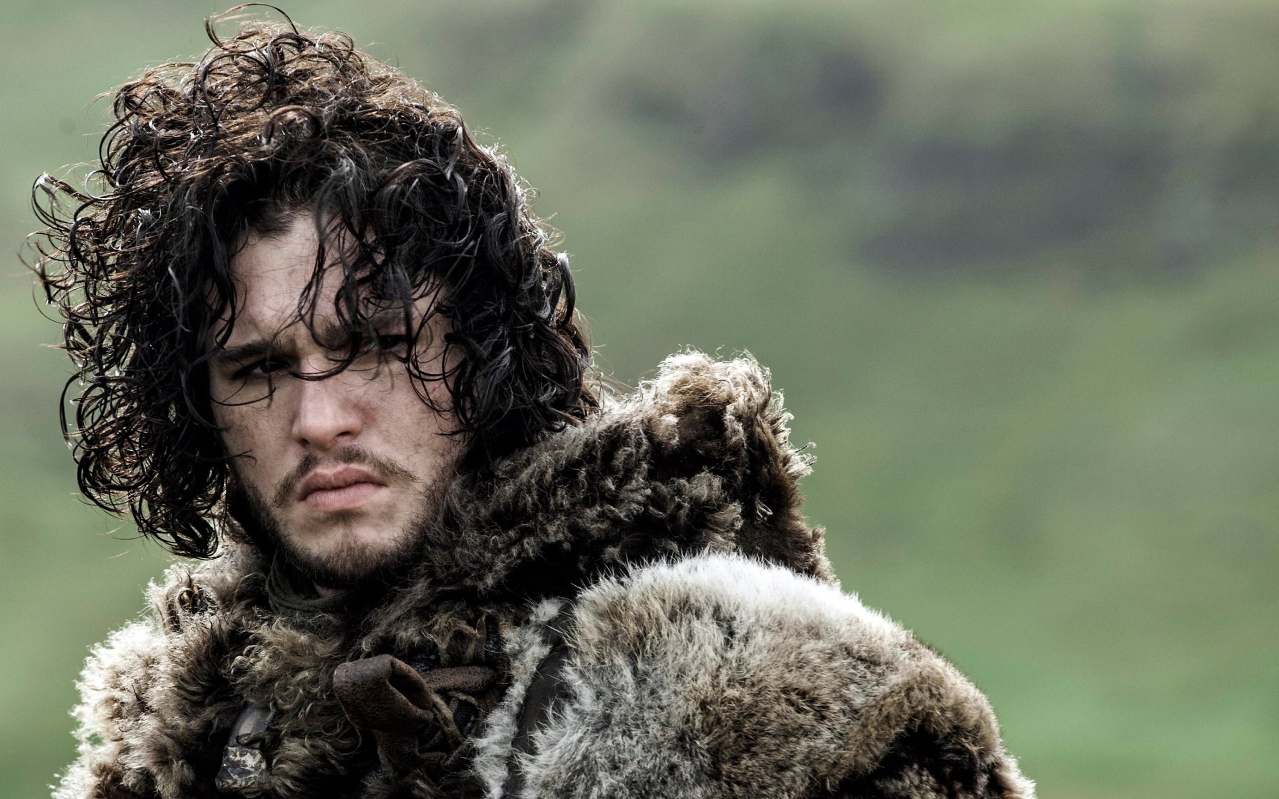 People 2560x1600 Game of Thrones Jon Snow Kit Harington men actor curly hair fur fantasy men TV series