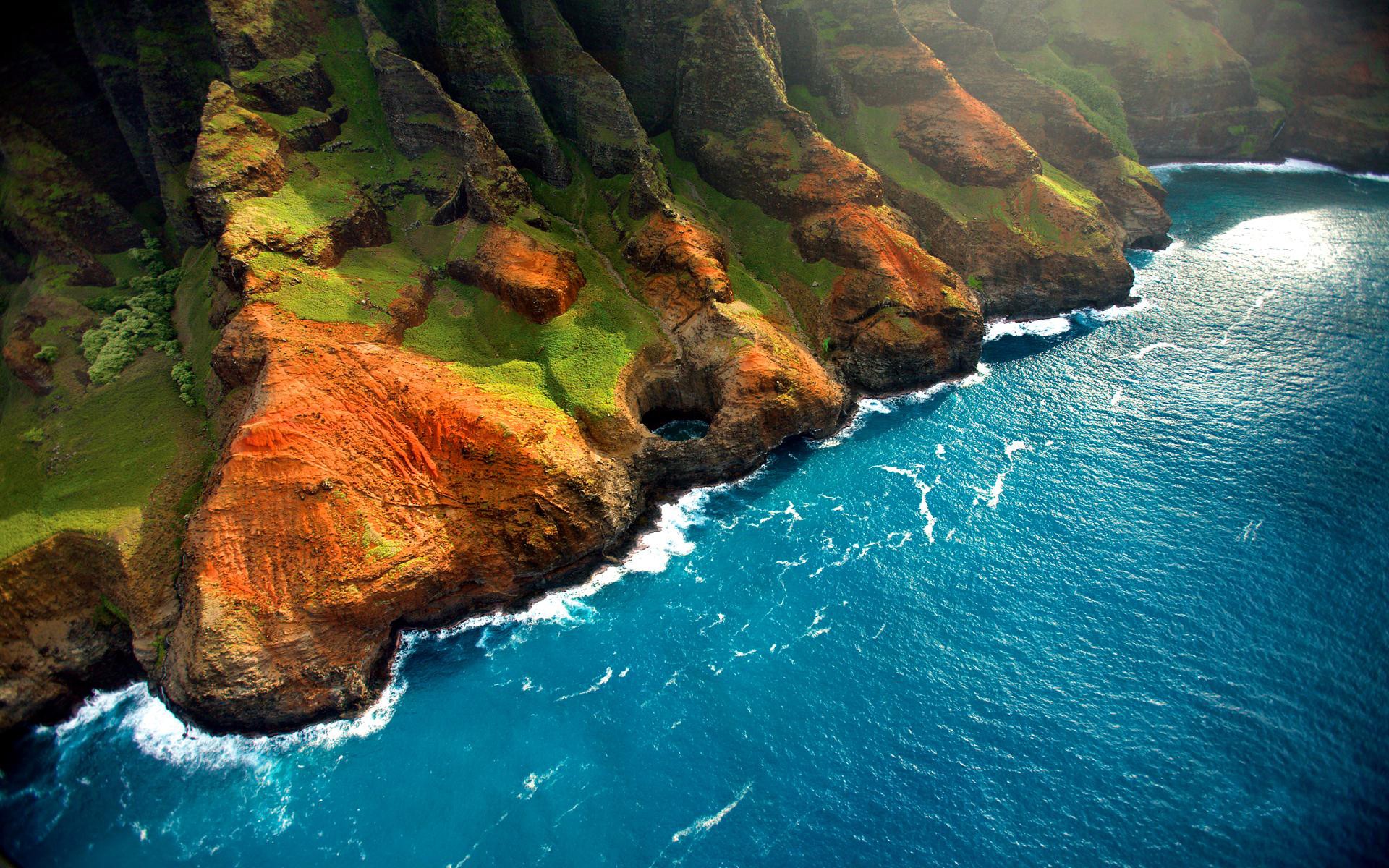 General 1920x1200 sea nature coast aerial view Hawaii landscape USA rocks