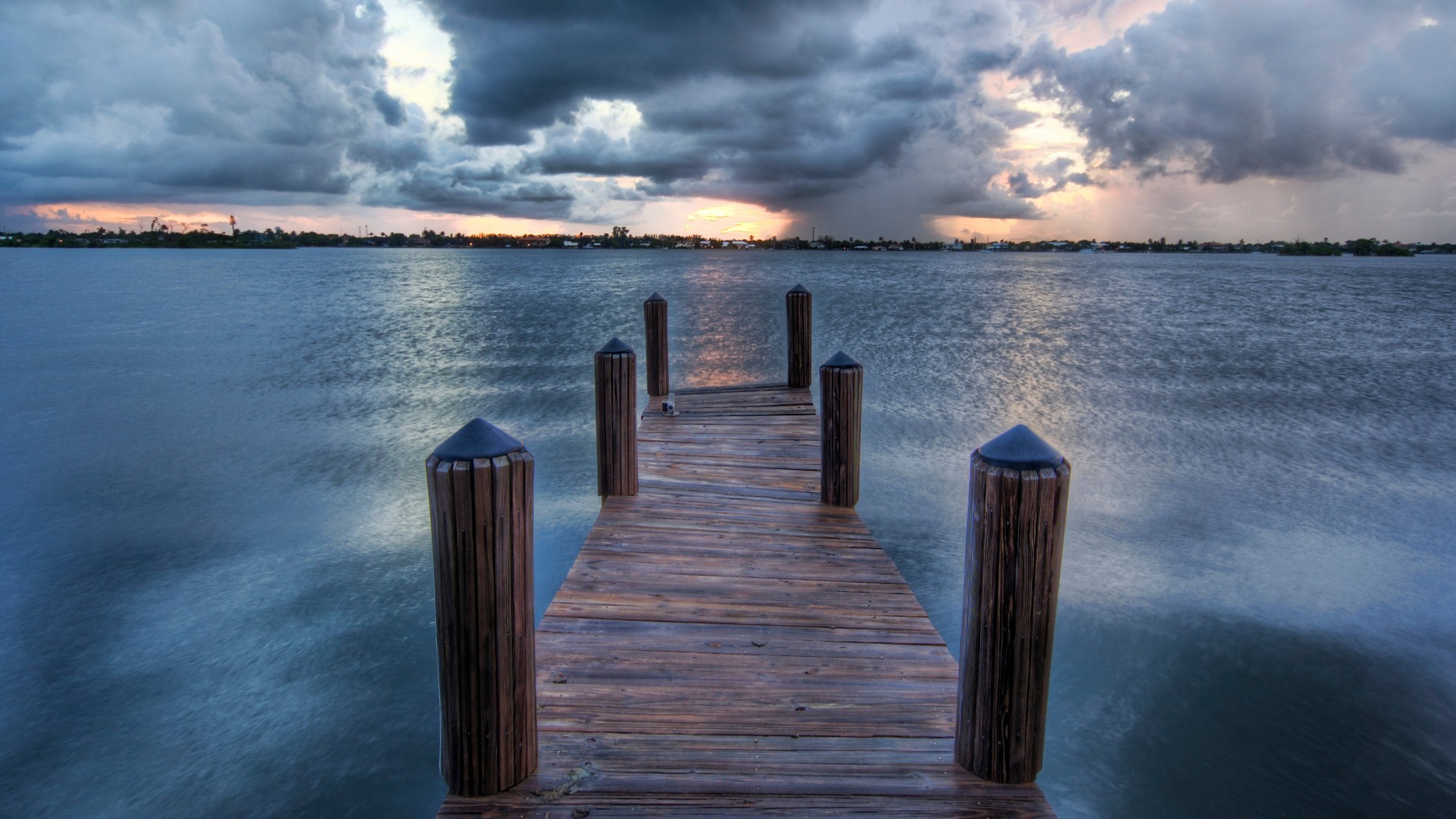 General 1920x1080 sea pier sky clouds HDR outdoors water
