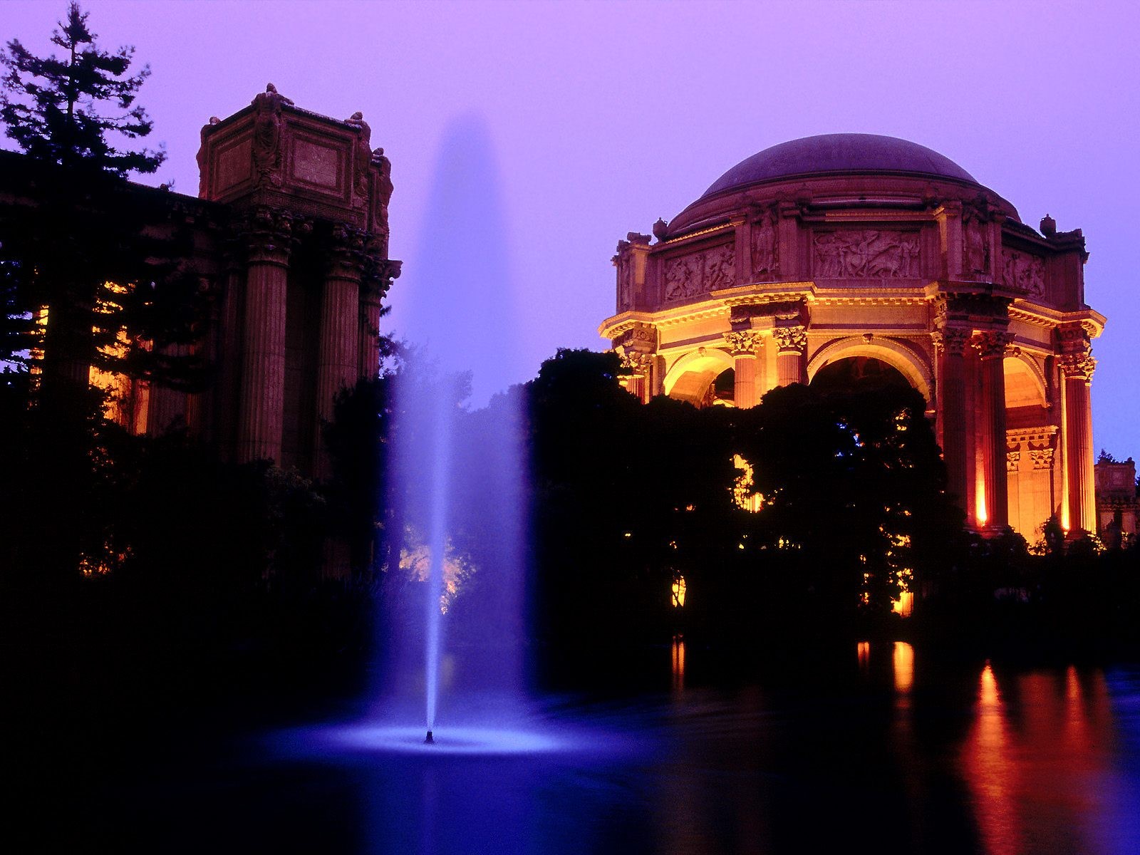 General 1600x1200 architecture fountain San Francisco palace museum USA landmark