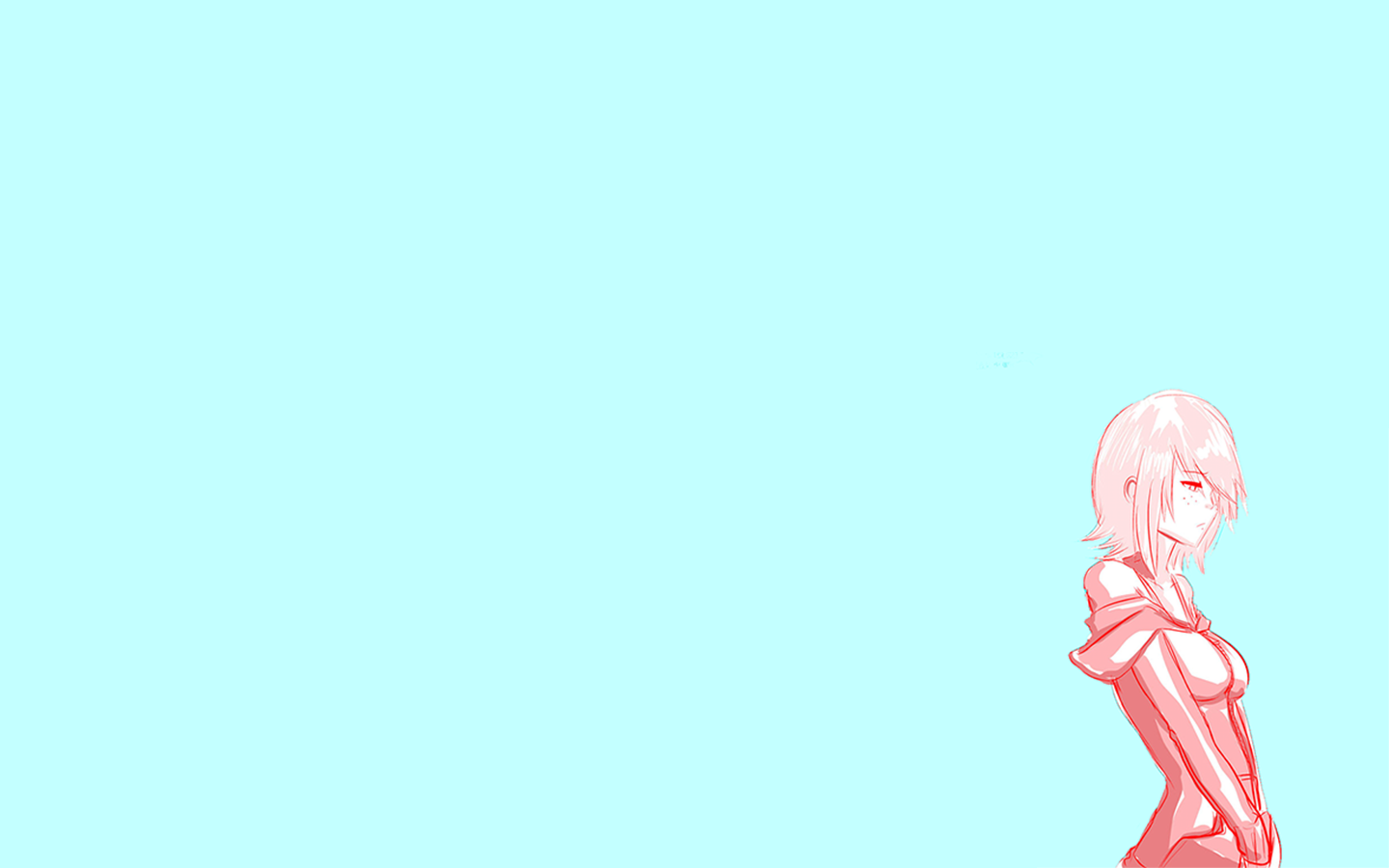 Anime 1440x900 anime simple background anime girls cyan background minimalism