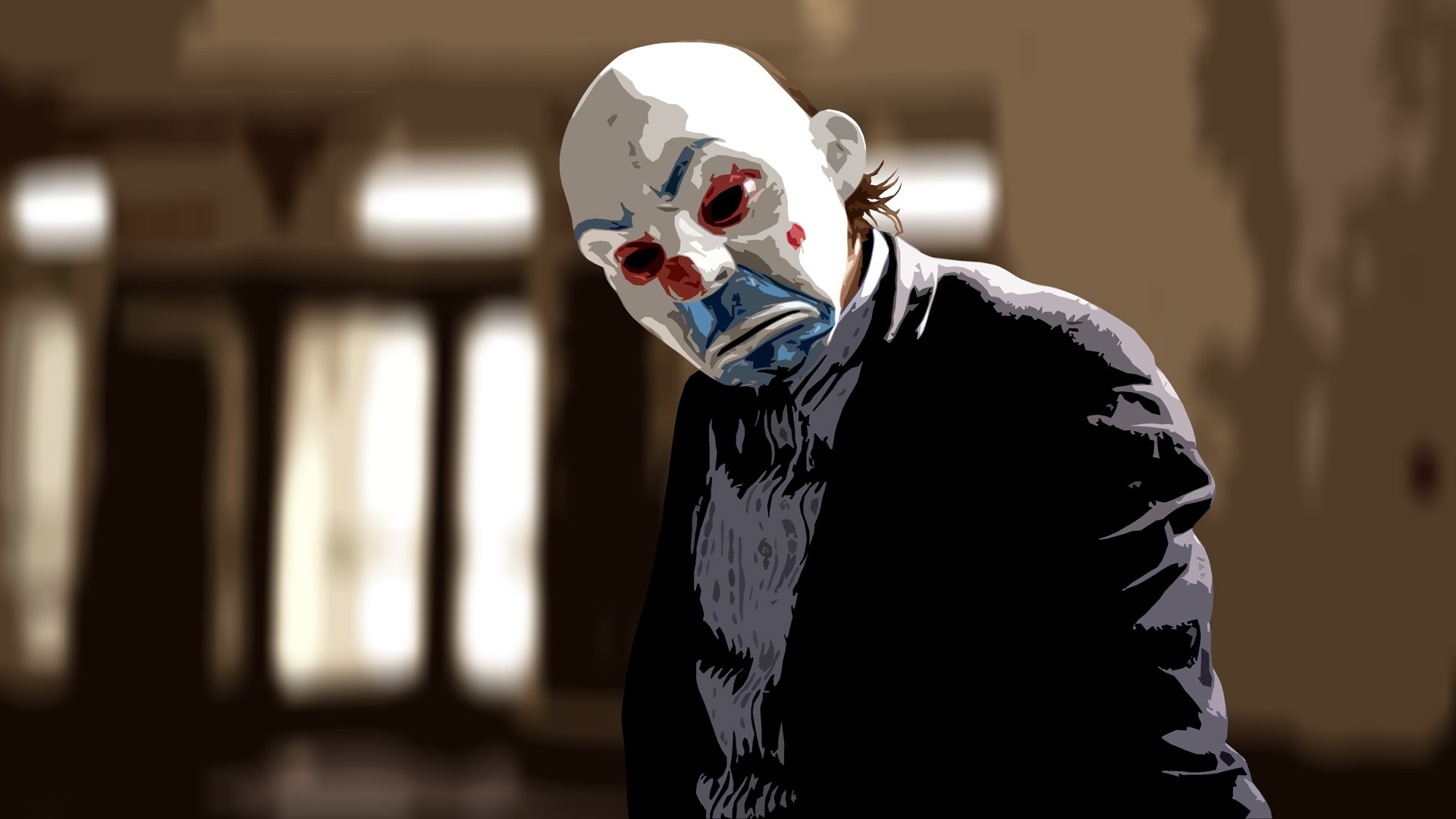 General 1920x1080 clown The Dark Knight MessenjahMatt Joker artwork movies mask DC Comics Christopher Nolan Warner Brothers
