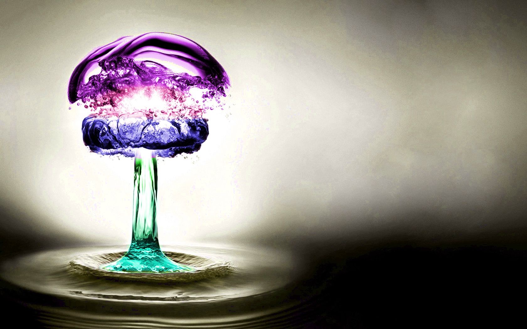 General 1680x1050 abstract water drops water colorful waves mushroom clouds ripples